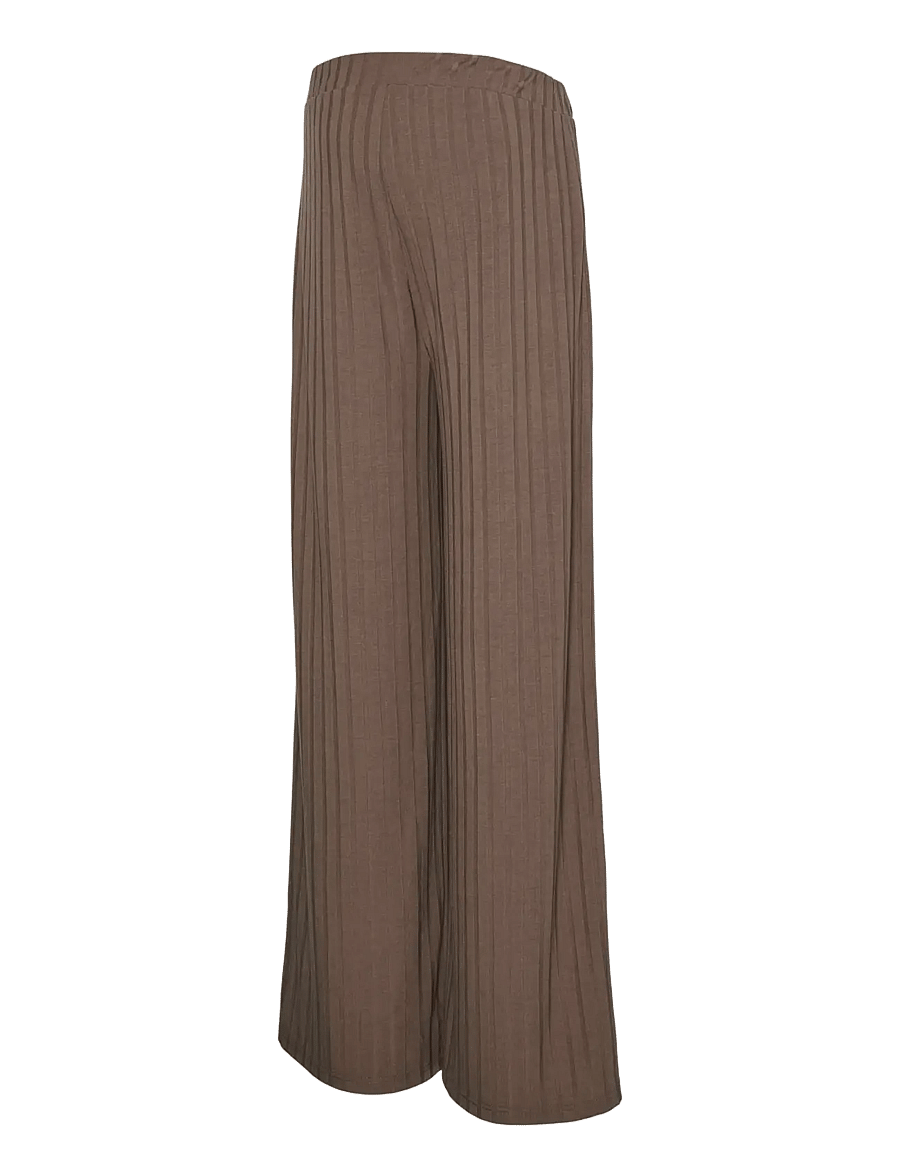 Mamalicious - MLLUCY WIDE RIB JRS PANTS HW NOOS - underdele - walnut - 1