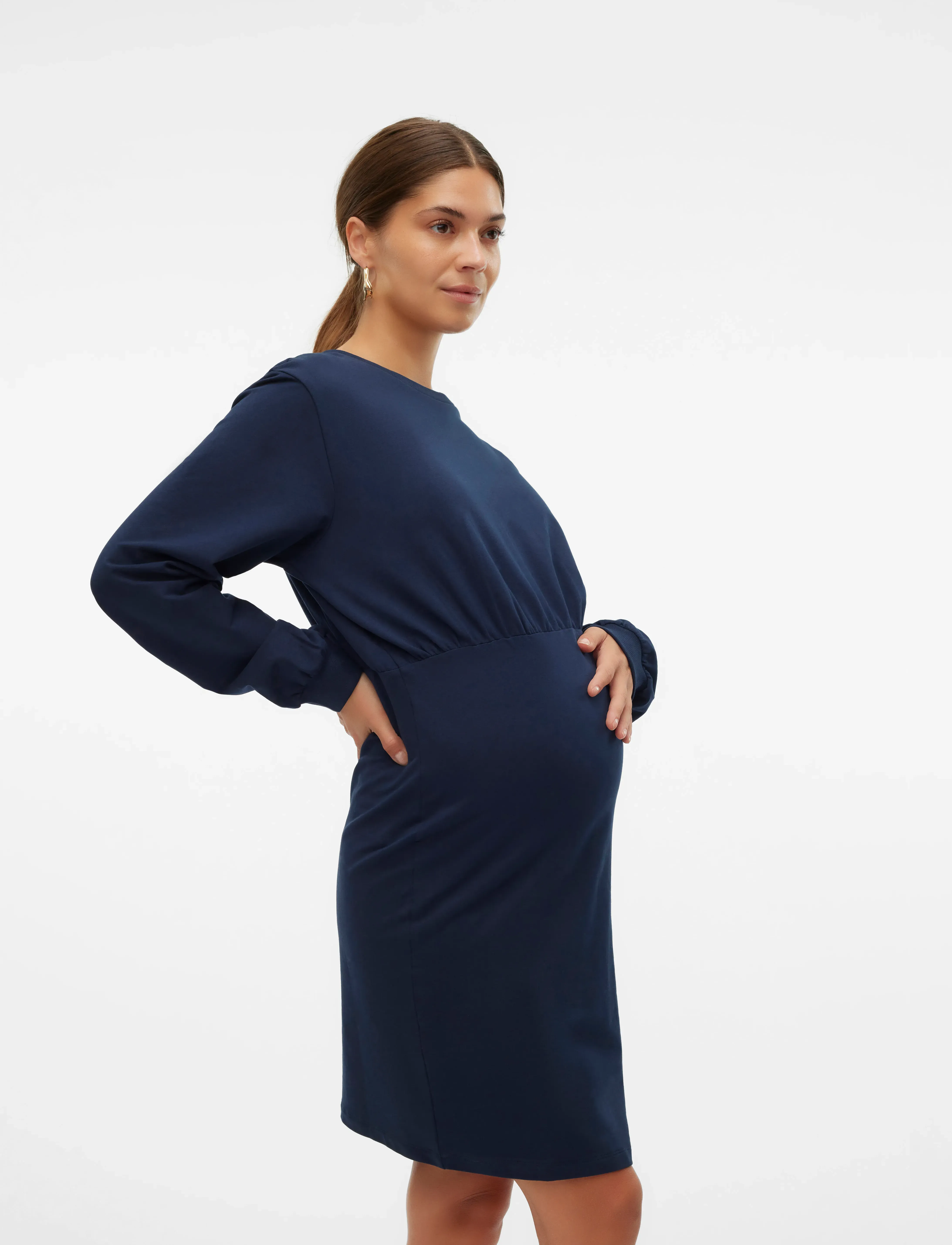 Mamalicious - MLSINE LS SWEAT ABK DRESS - navy blazer - 5