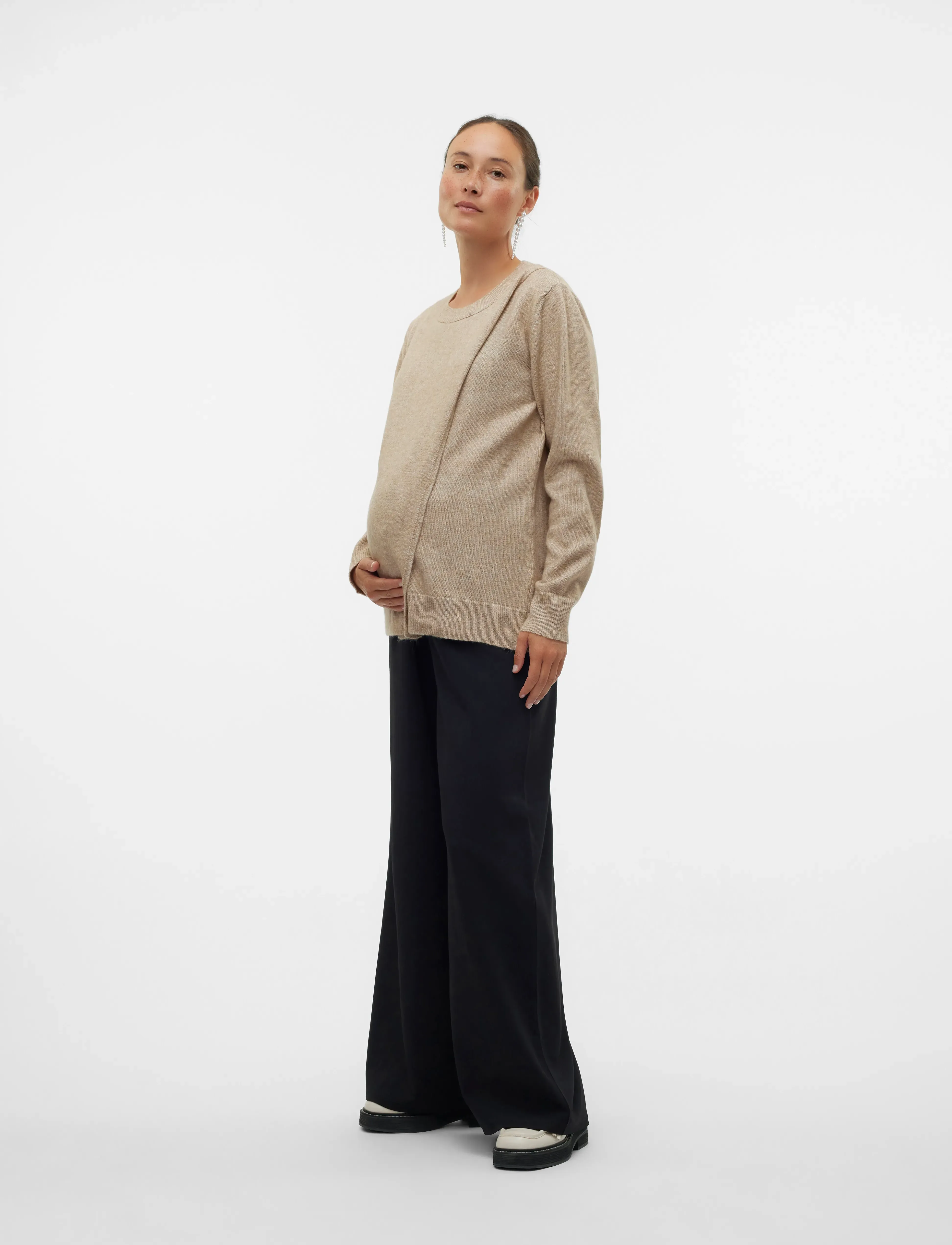 Mamalicious - MLNEWANNE IRIS L/S KNIT TOP 2F NOOS - die niedrigsten preise - natural melange - 3