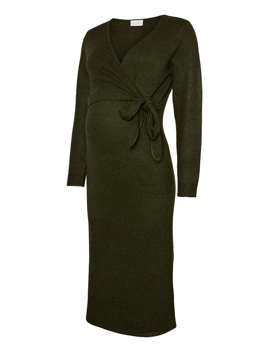 Mamalicious - MLFIE TESS L/S KNIT MIDI DRESS 2F - forest night - 1