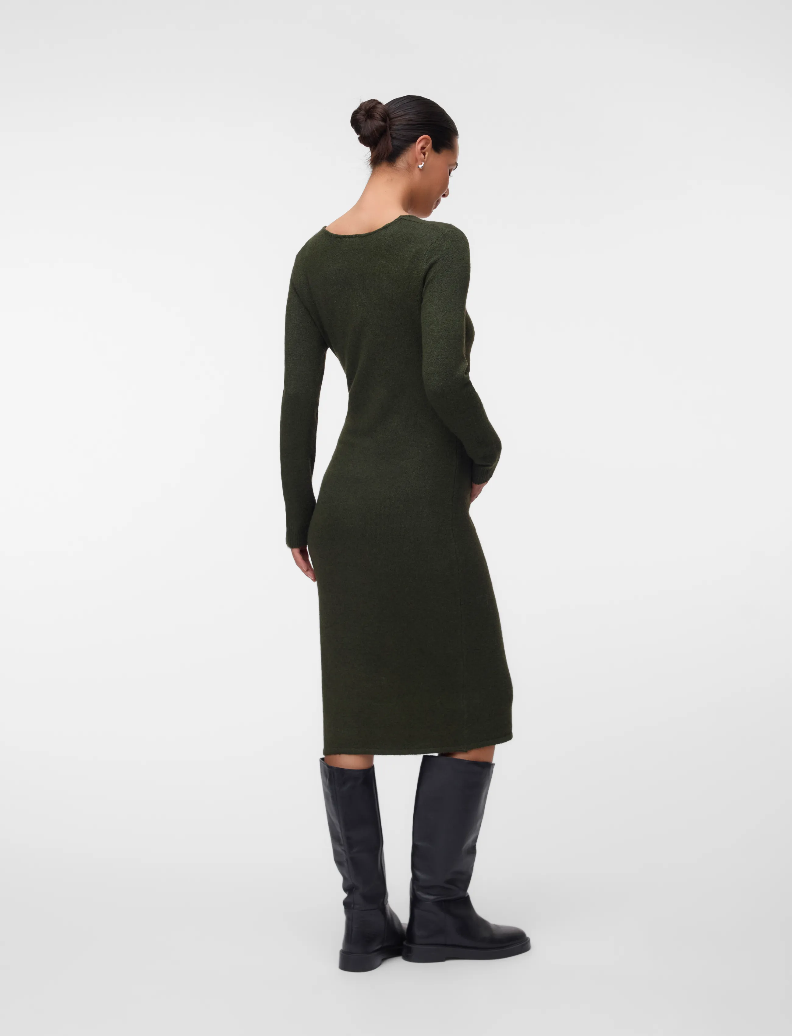 Mamalicious - MLFIE TESS L/S KNIT MIDI DRESS 2F - forest night - 2