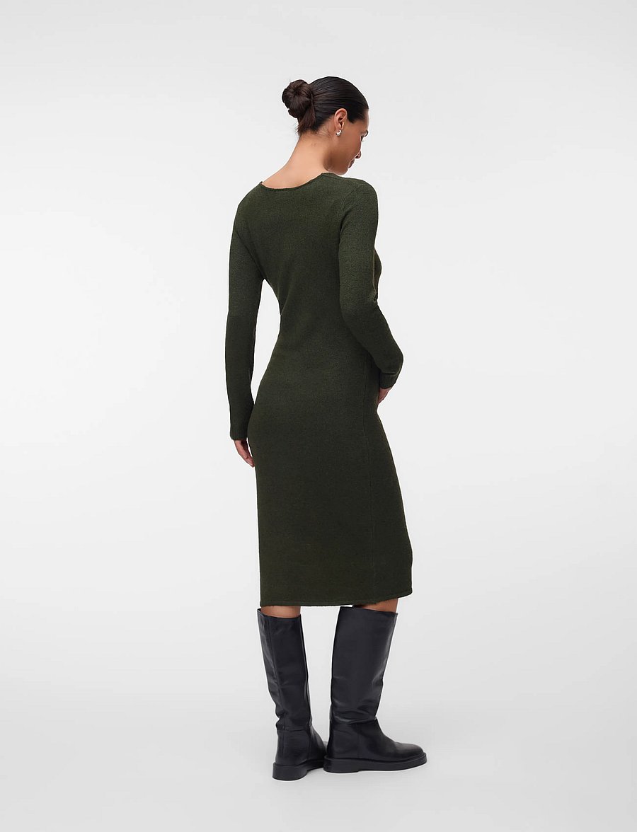 Mamalicious - MLFIE TESS L/S KNIT MIDI DRESS 2F - forest night - 2
