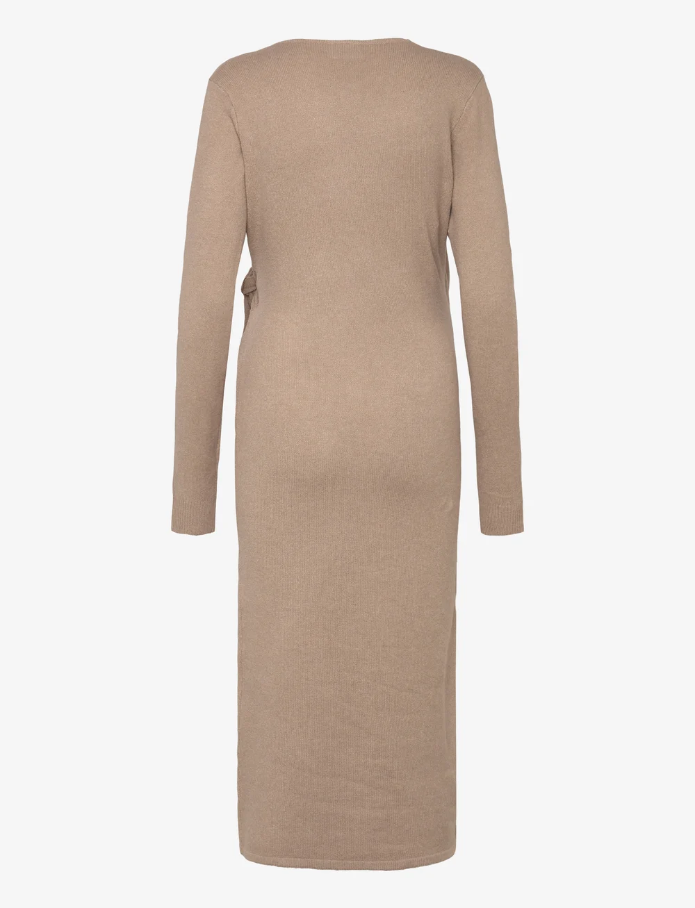 Mamalicious - MLFIE TESS L/S KNIT MIDI DRESS 2F - slå-om-kjoler - natural melange - 1