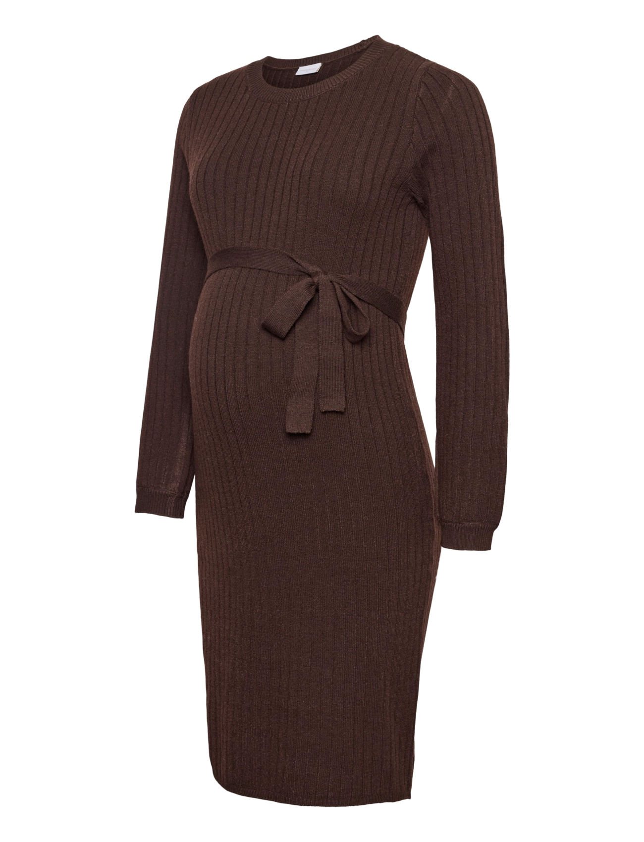 Mamalicious - MLRITA  L/S KNIT ABK DRESS - strickkleider - seal brown - 1