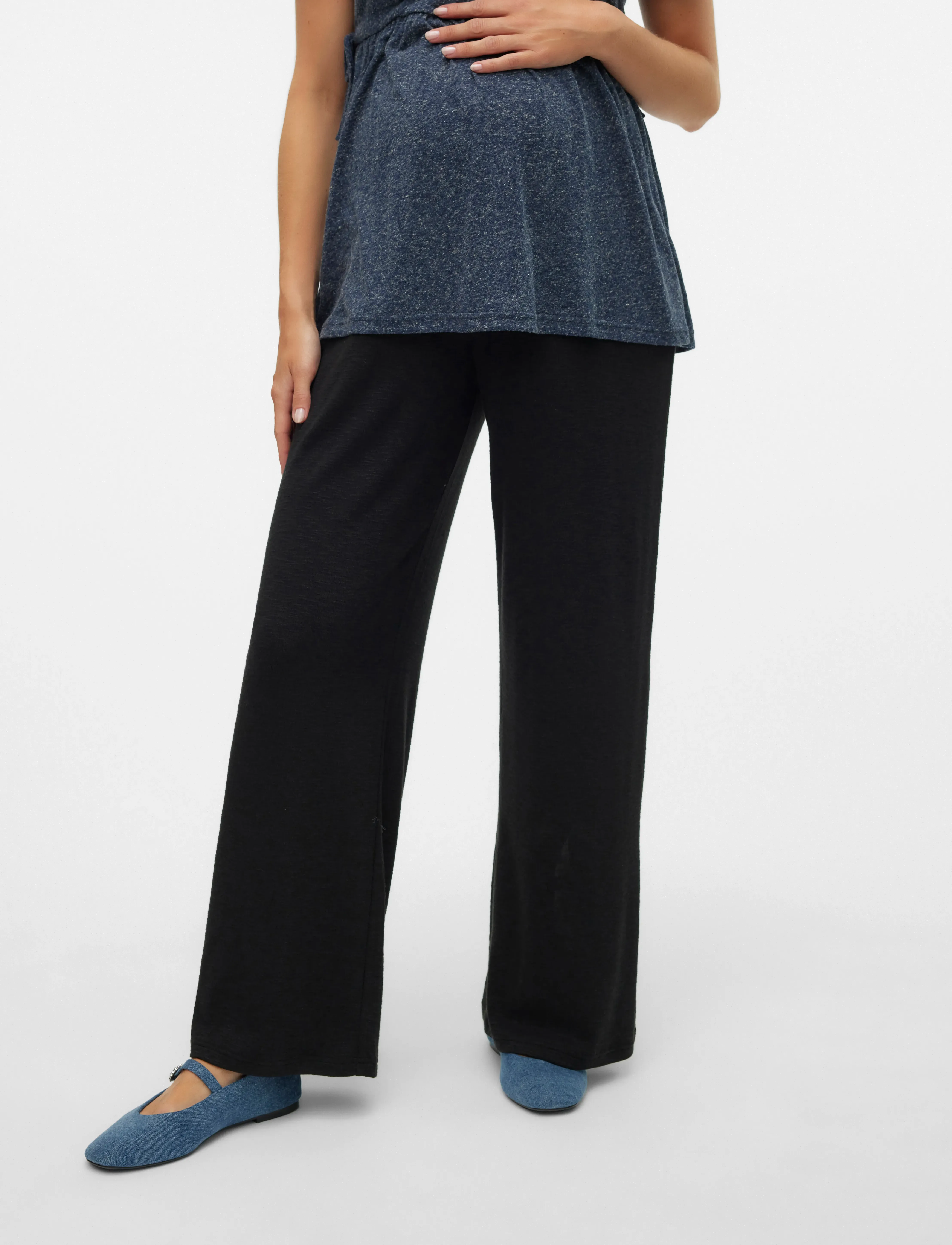 Mamalicious - MLFREDERIKKE WIDE SLIT JRS PANTS HW - black - 5