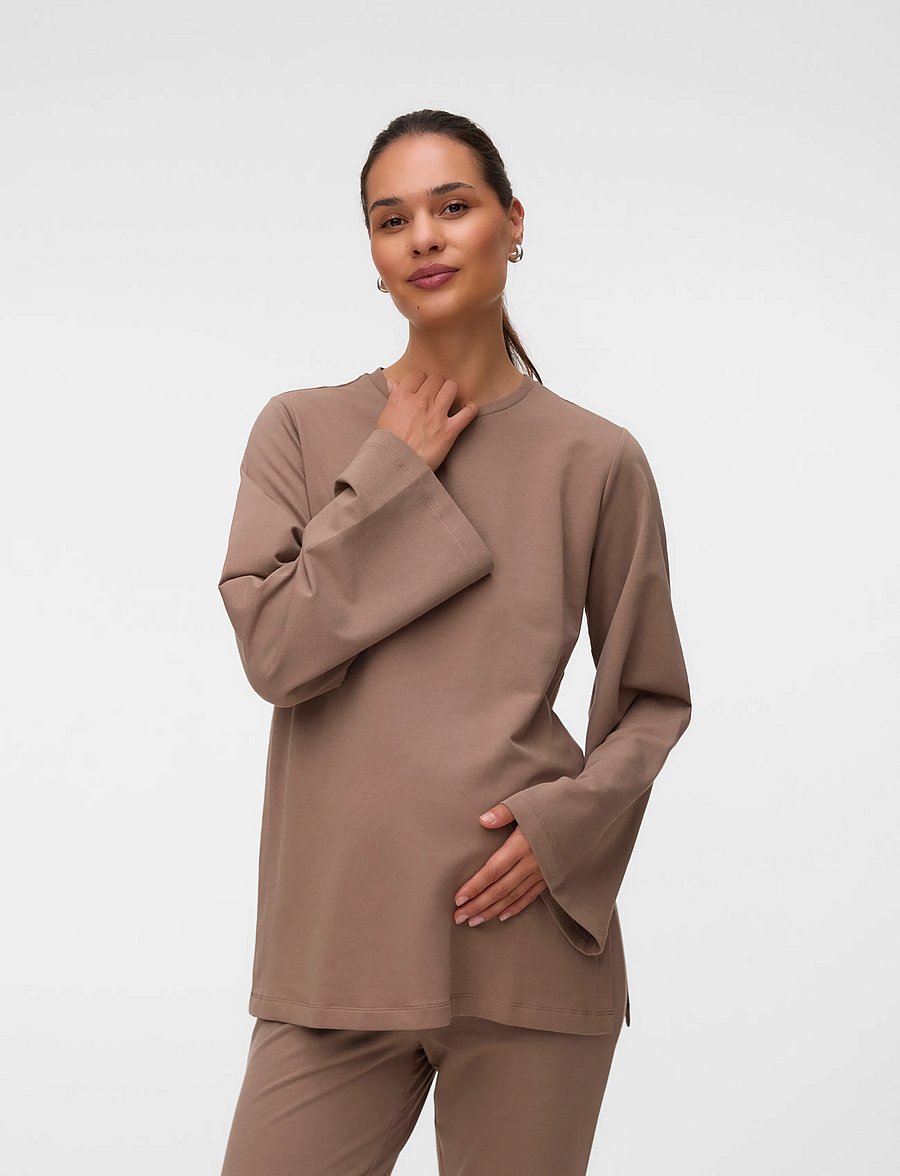 Mamalicious - MLSINE LS SWEAT TOP 2F - oberteile - fossil - 0