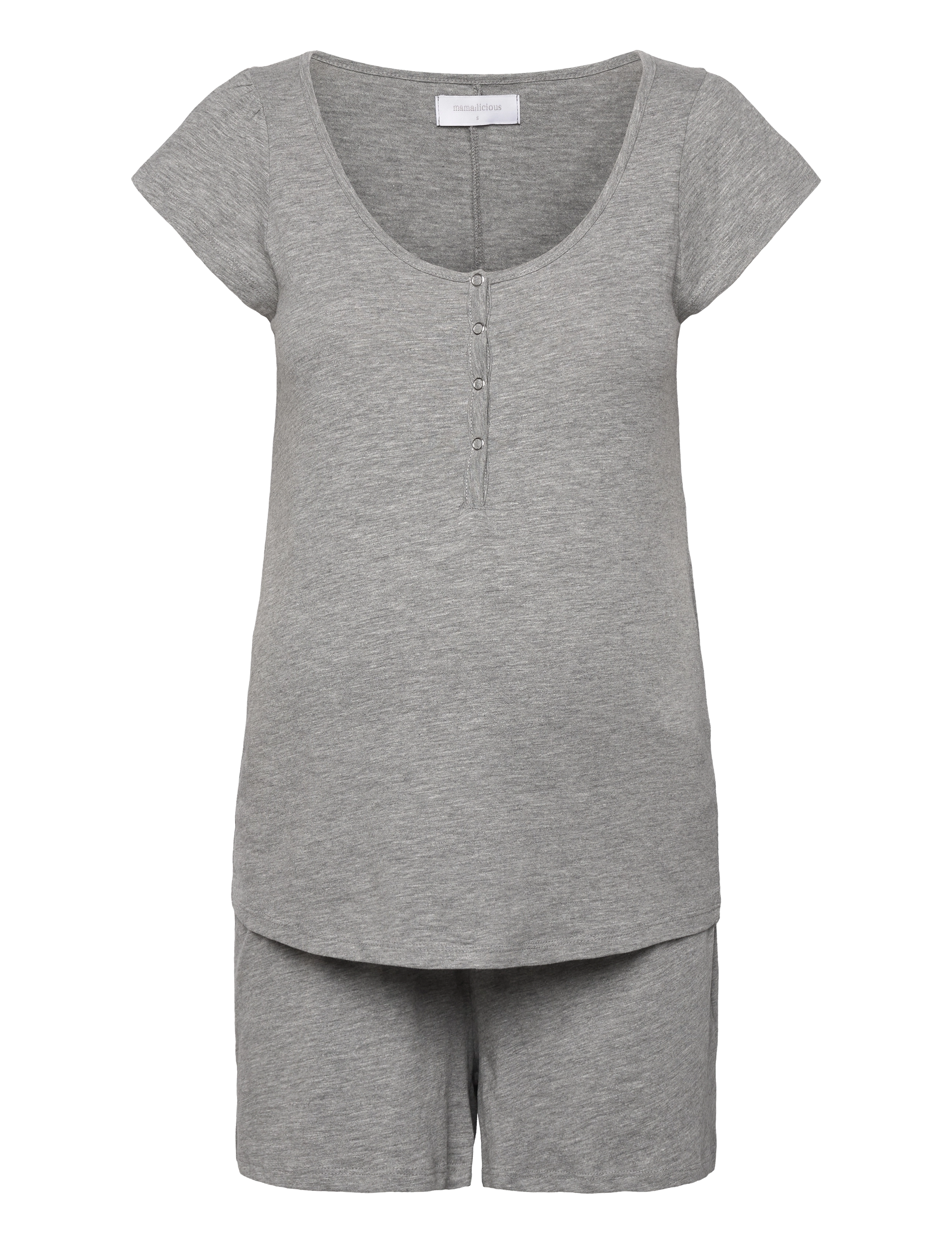 MAMALICIOUS Mlmira Lgm Lia Basecap Jrs Pyjamas 2F Noos Grau - M - Damen