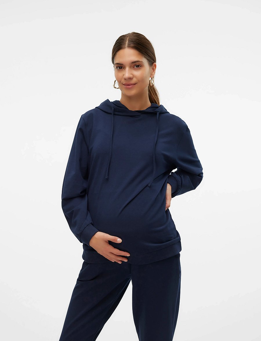 Mamalicious - MLMILLE L/S SWEAT HOOD NOOS - pulls à capuche - navy blazer - 4