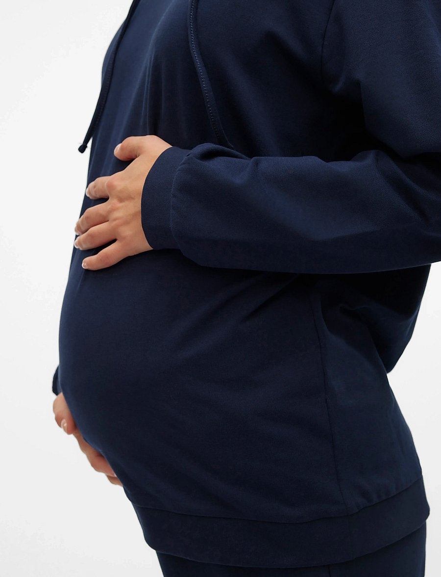 Mamalicious - MLMILLE L/S SWEAT HOOD NOOS - pulls à capuche - navy blazer - 5