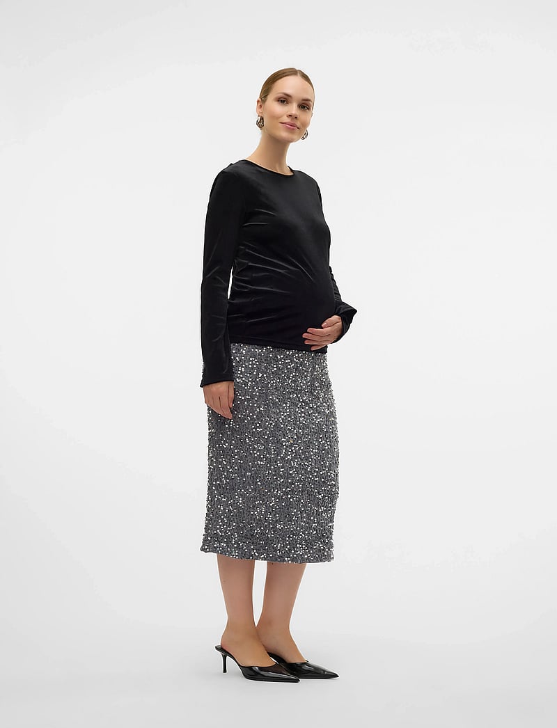 Mamalicious - MLGLITTER JRS SKIRT HW - hosen - silver - 0