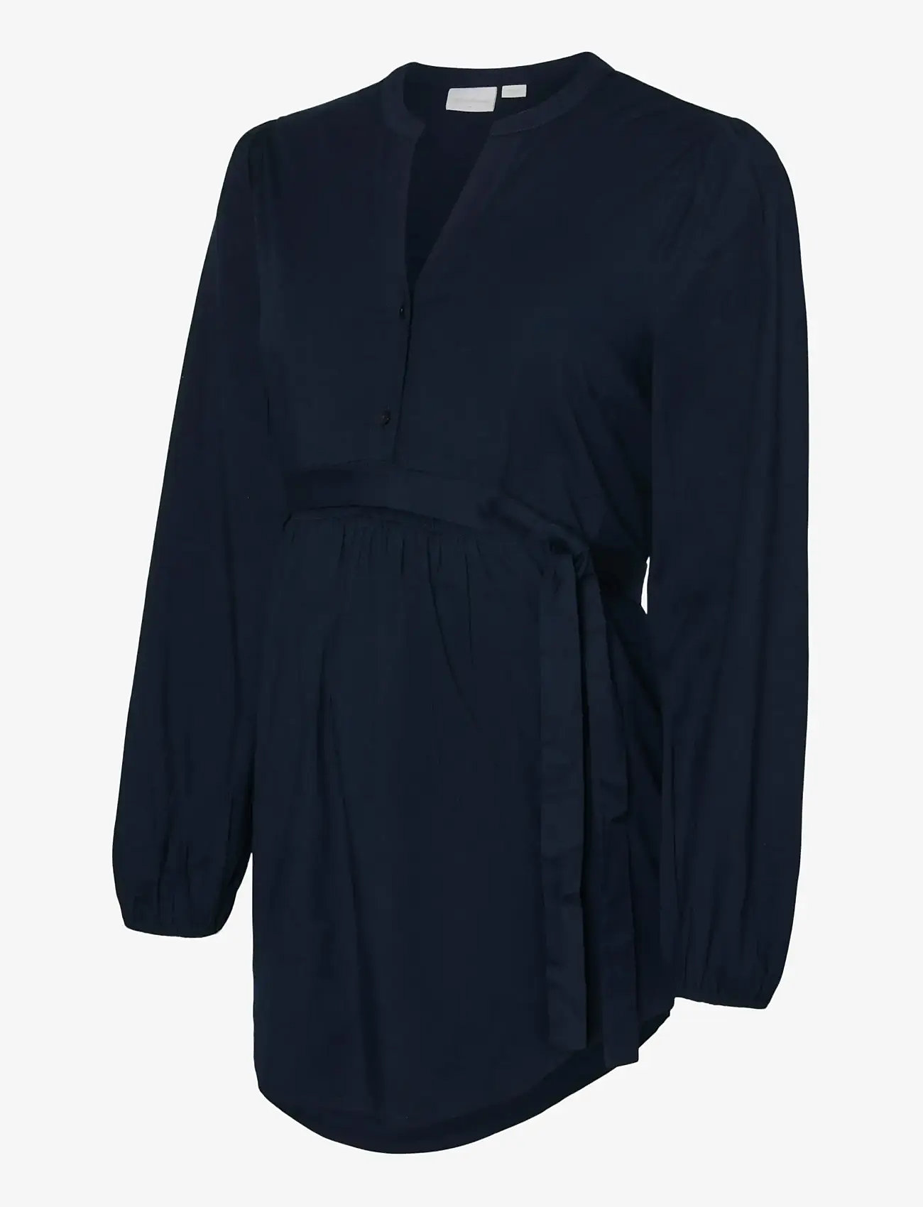 Mamalicious - MLELVA LIA L/S WO TOP 2F - langärmlige blusen - navy blazer - 1