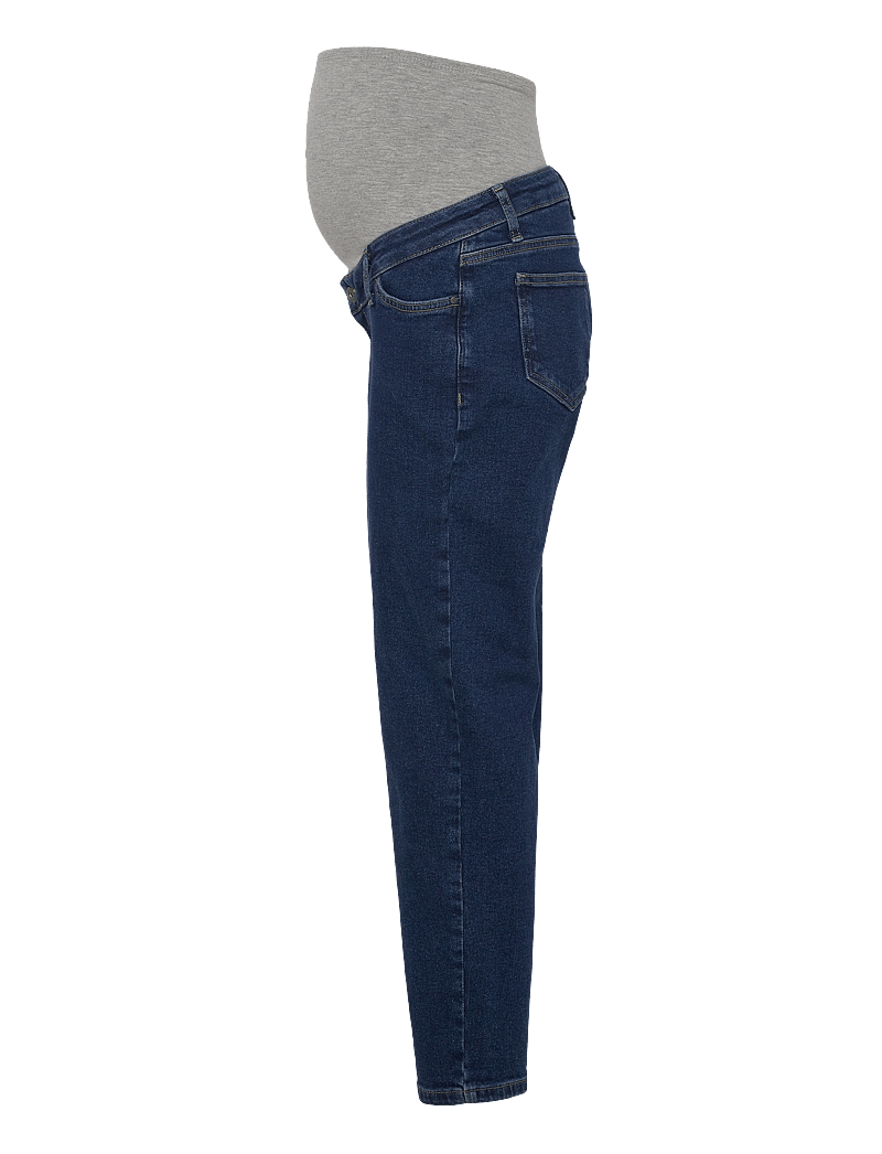Mamalicious - MLOLIVIA DB REGULAR ANKLE JEANS - nederdelar - dark blue denim - 3