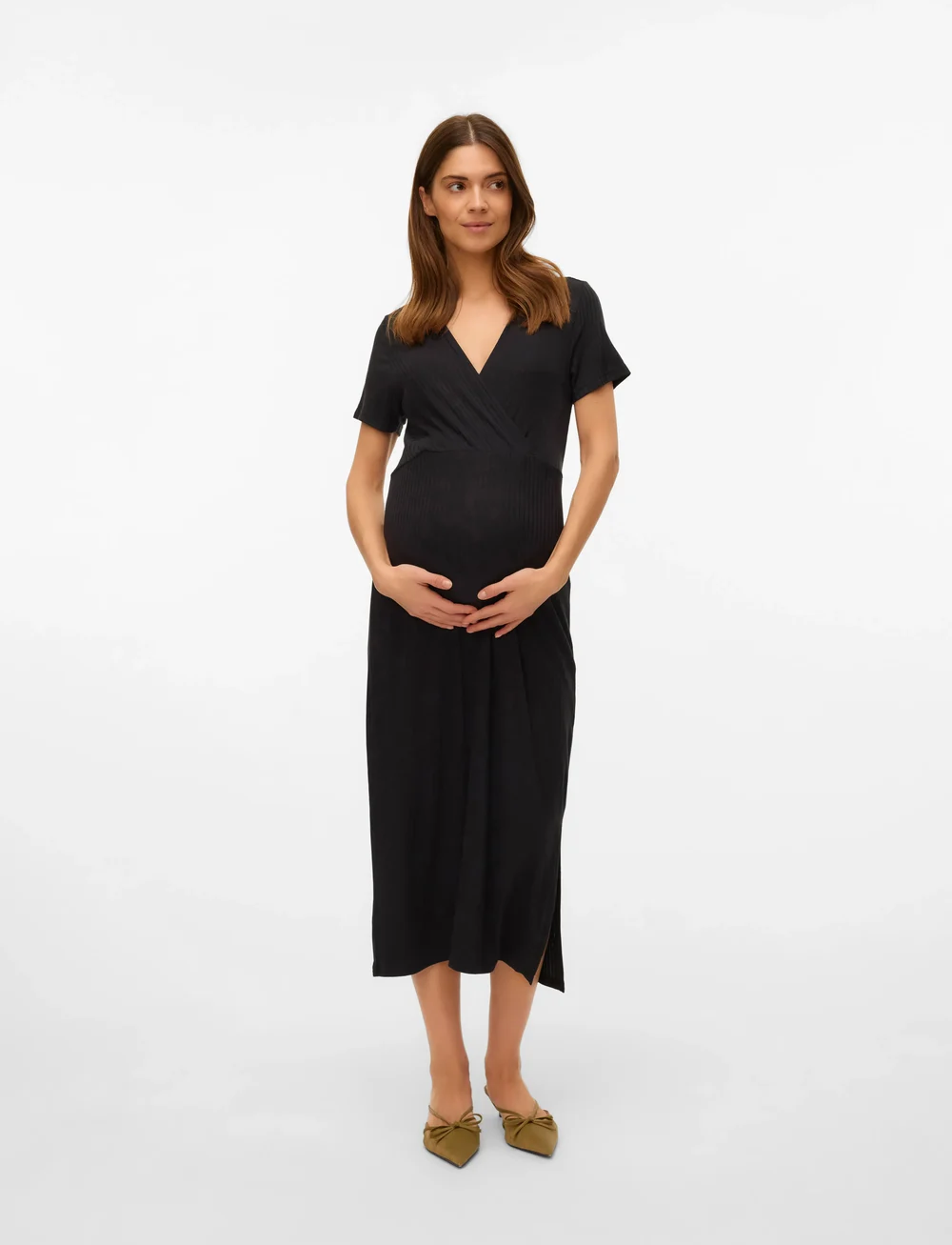 Mamalicious - MLTRINITY TESS SS JRS MIDI DRESS 2F NOOS - midi kjoler - black - 3