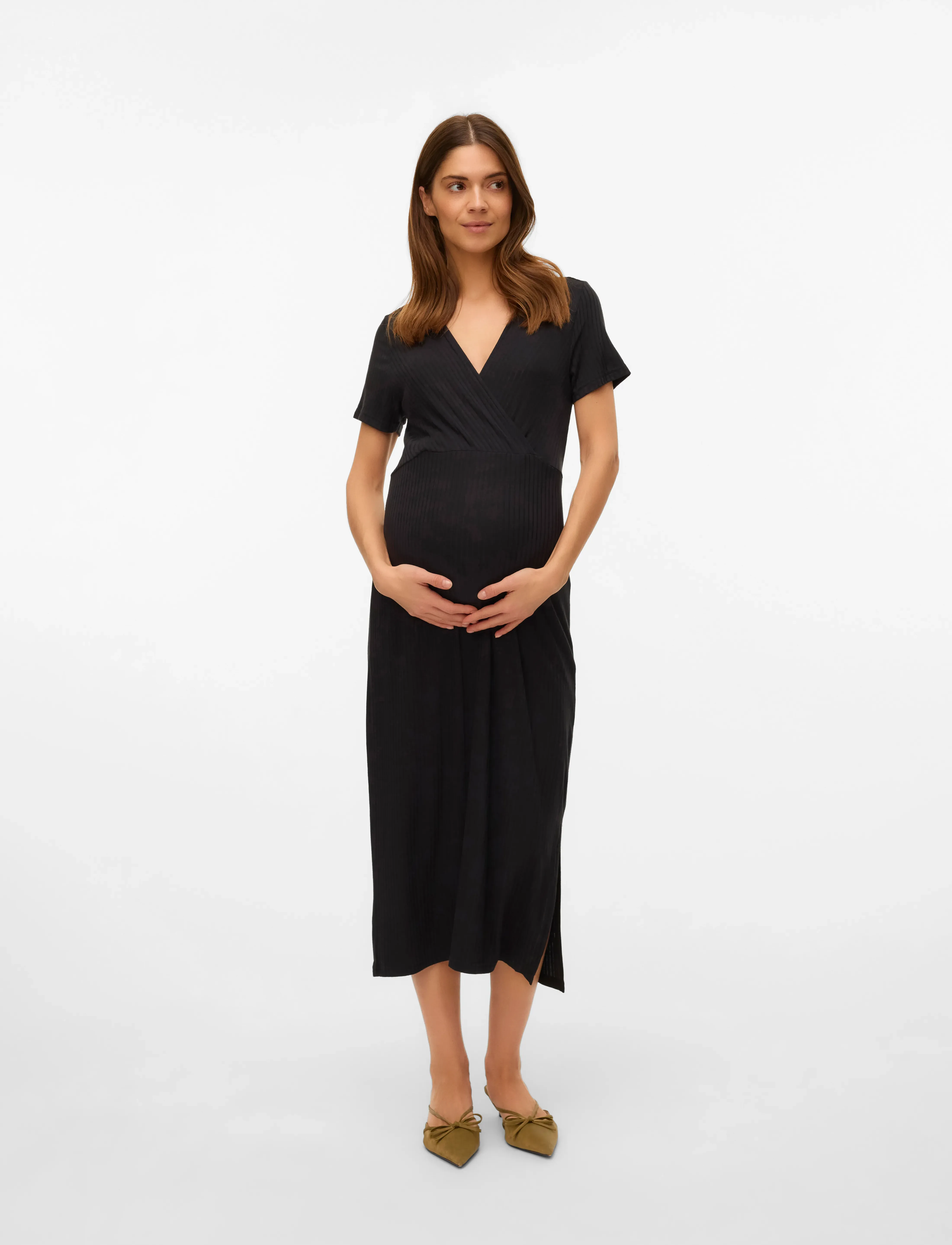 Mamalicious - MLTRINITY TESS SS JRS MIDI DRESS 2F NOOS - black - 3