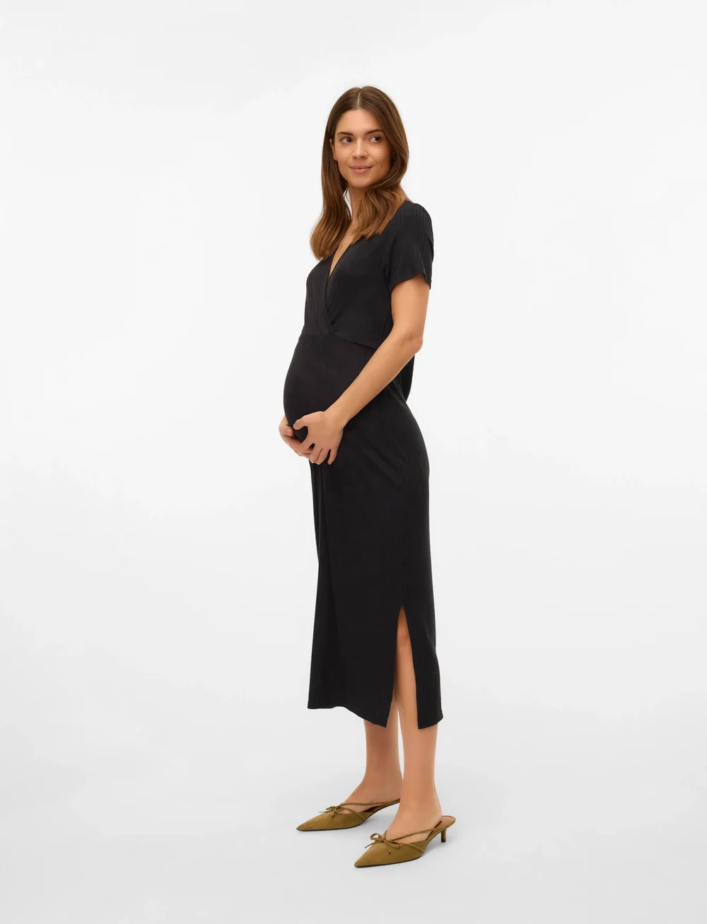 Mamalicious - MLTRINITY TESS SS JRS MIDI DRESS 2F NOOS - midi kjoler - black - 5