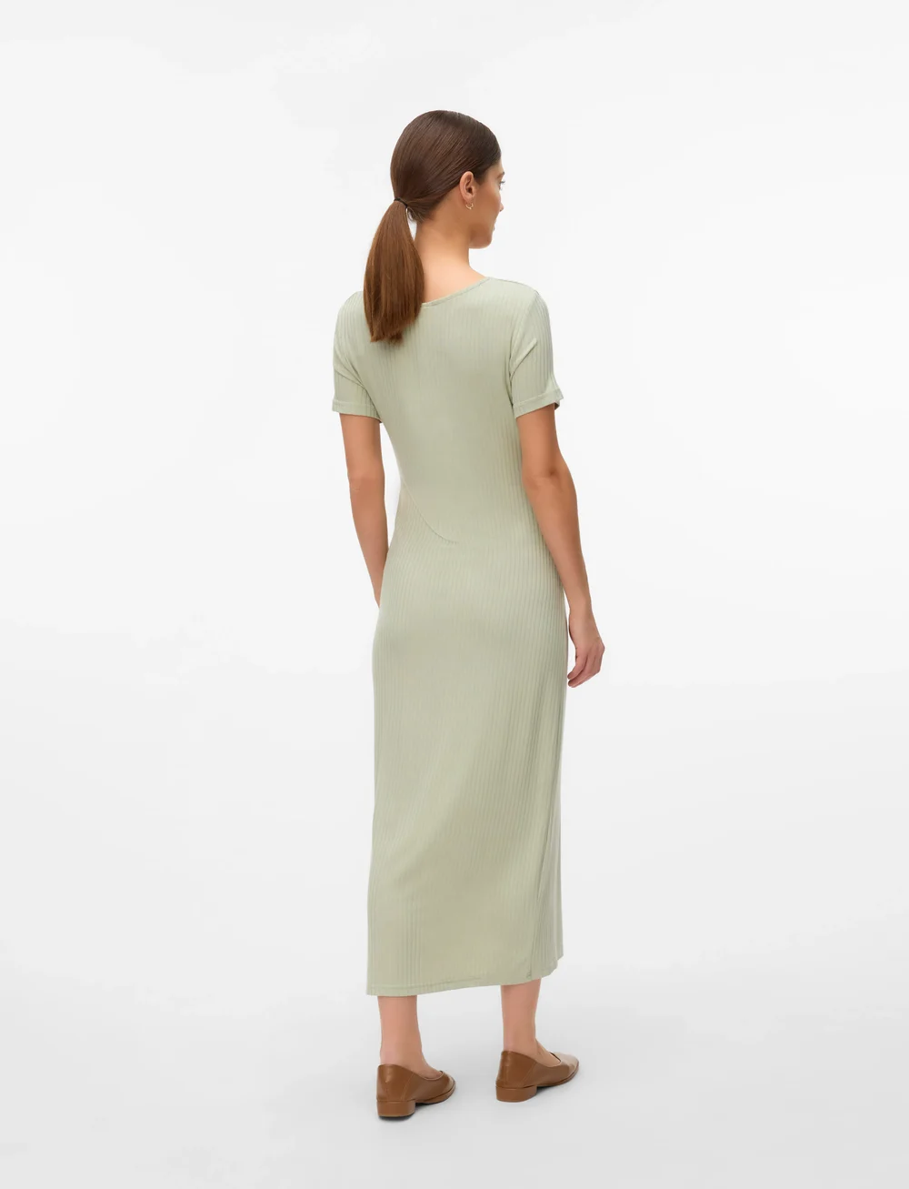 Mamalicious - MLTRINITY TESS SS JRS MIDI DRESS 2F NOOS - midikleider - desert sage - 2