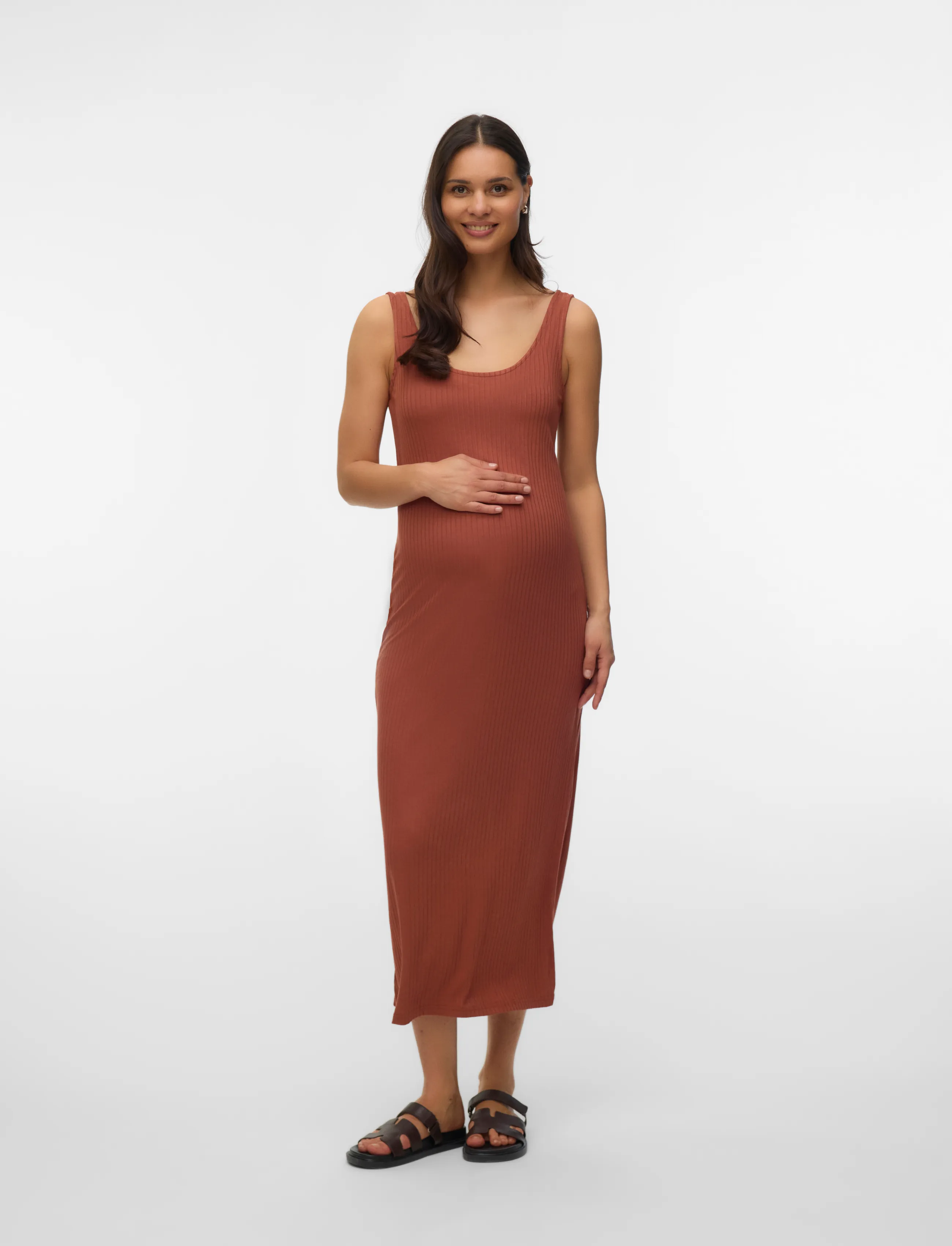 Mamalicious - MLTRINITY SL JRS AL TANK DRESS - laveste priser - mahogany - 4