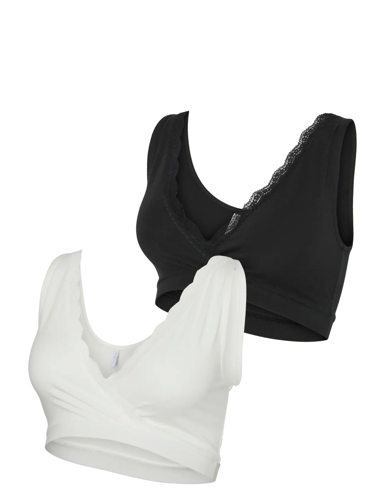 Mamalicious MLHELENA CROSSY LACE BRA 2F 2-P NOOS - BHs - SNOW WHITE / white