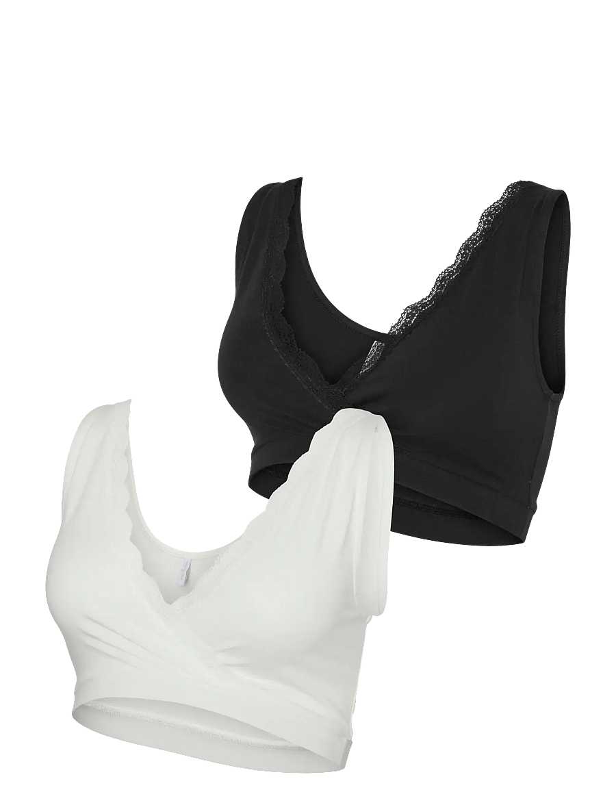 Mamalicious - MLHELENA CROSSY LACE BRA 2F 2-P NOOS - underkläder - snow white - 1