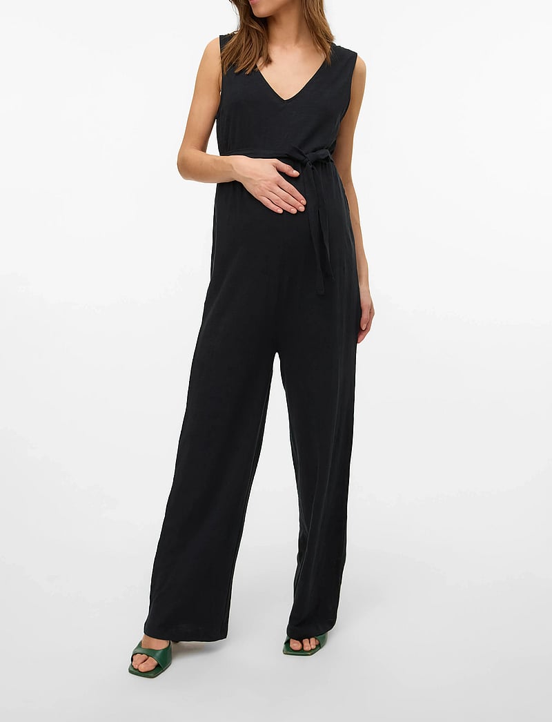 Mamalicious - MLIVY SL JRS V-NECK JUMPSUIT NOOS - umstandsmode - black - 4
