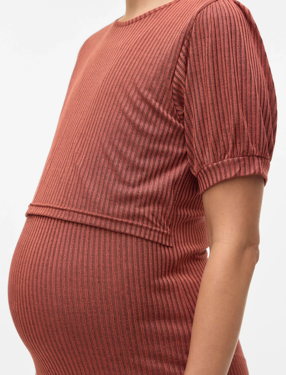 Mamalicious - MLANLI JUNE 24 JRS MIDI DRESS 2F - t-shirtklänningar - canyon clay - 5