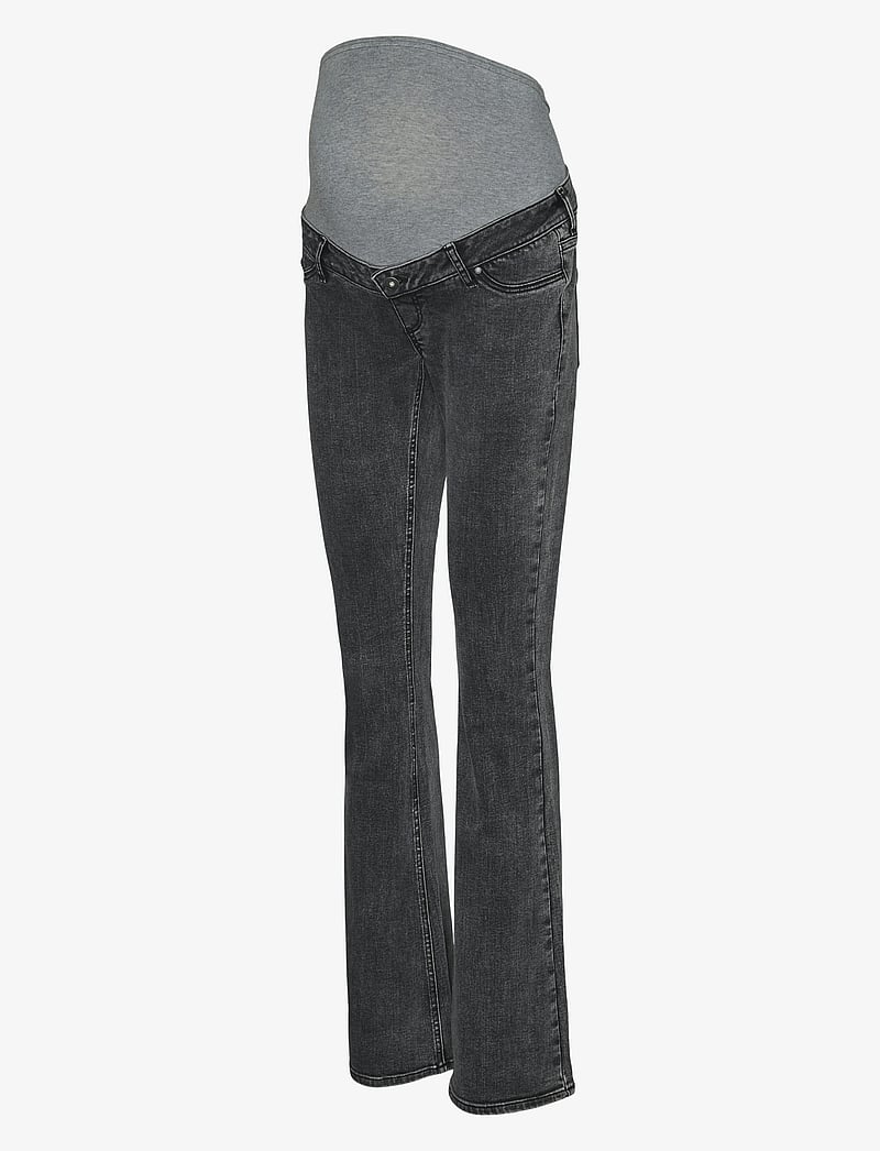 Mamalicious - MLOSAKA FLARED JEANS - schlaghose - black - 1