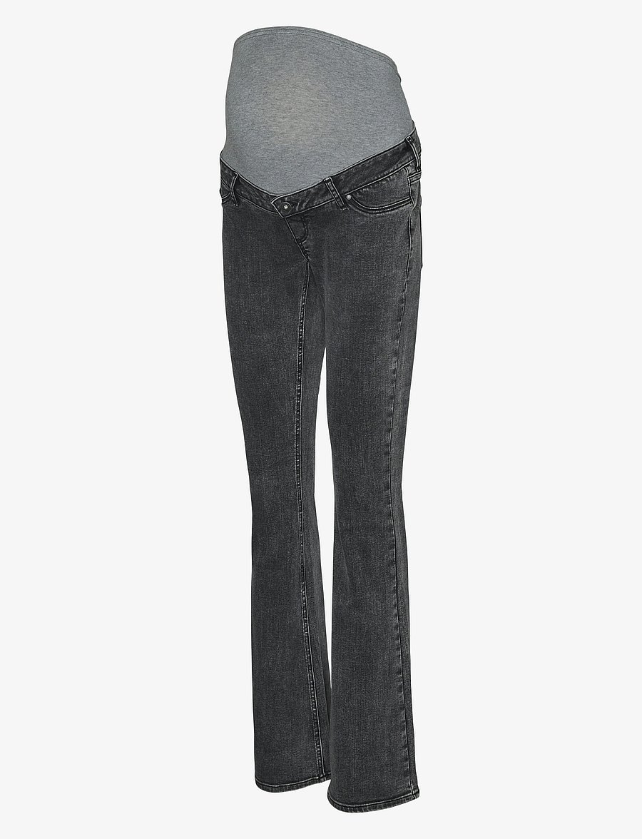 Mamalicious - MLOSAKA FLARED JEANS - schlaghosen - black - 1