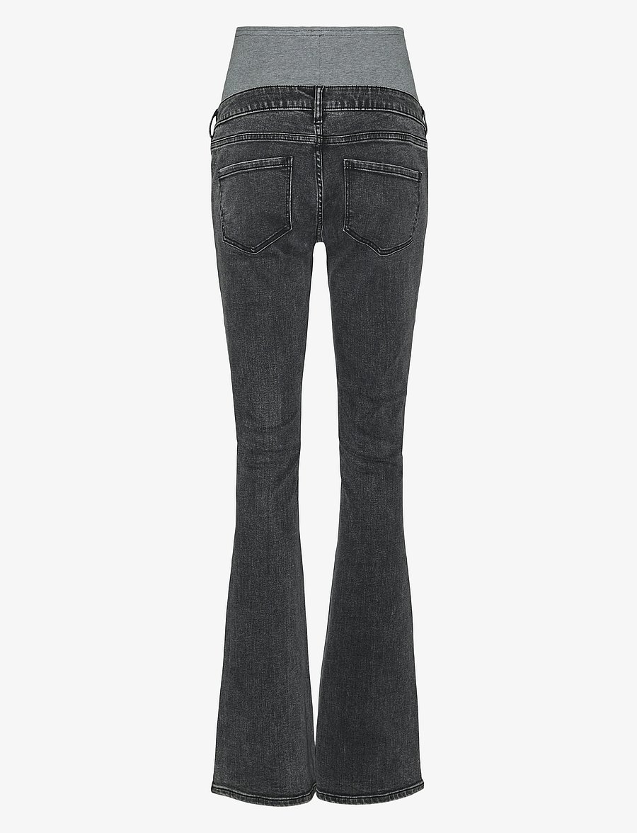 Mamalicious - MLOSAKA FLARED JEANS - schlaghosen - black - 2