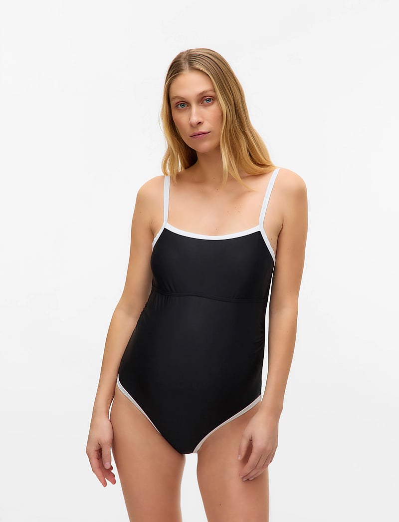 Mamalicious - MLBLAIR CONTRAST HC SWIMSUIT - kostiumy kąpielowe - black - 0