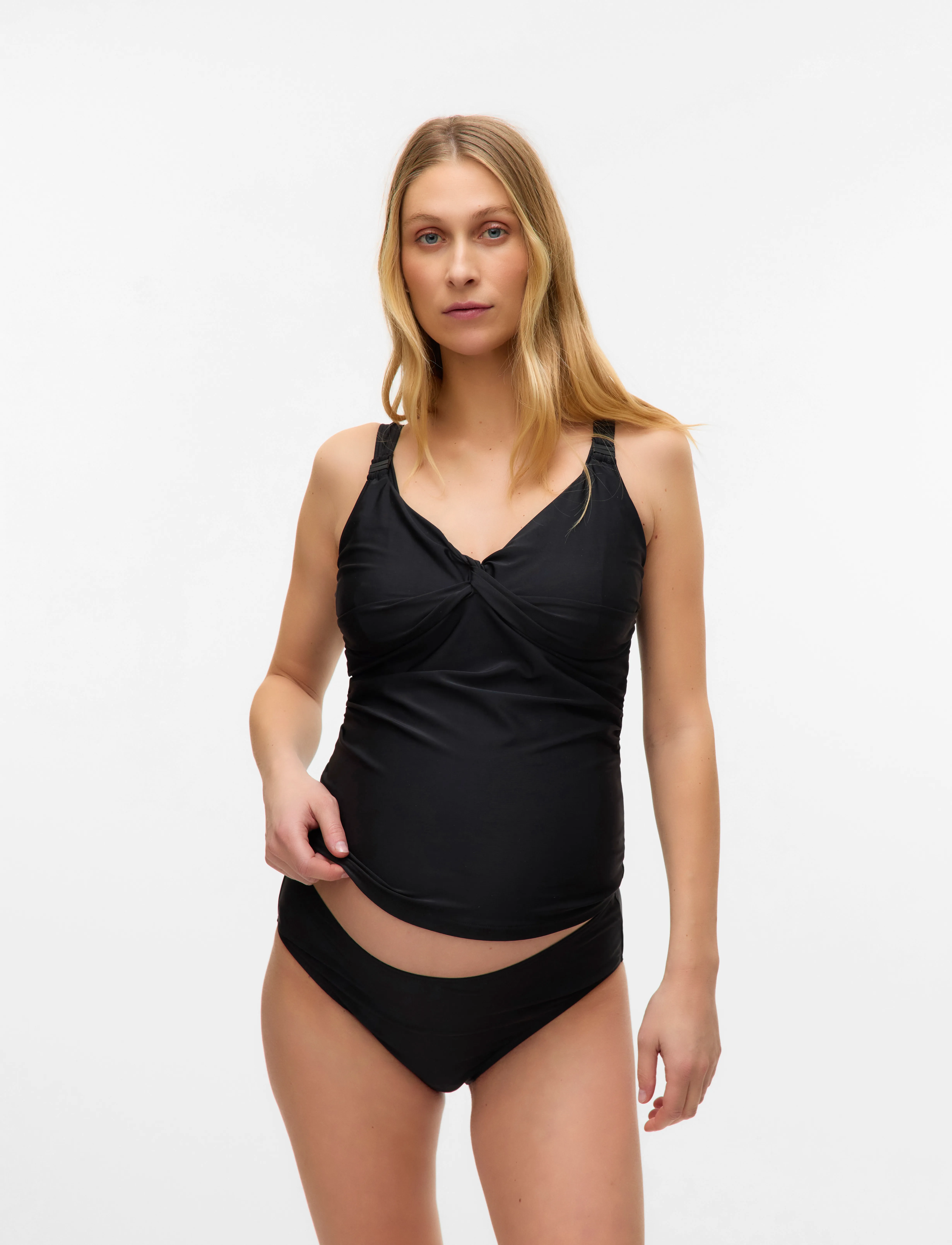 Mamalicious Mllouisa Padded Hc Tankini 2F, Kvinder, Graviditets Tankini, Sort, Str: XS