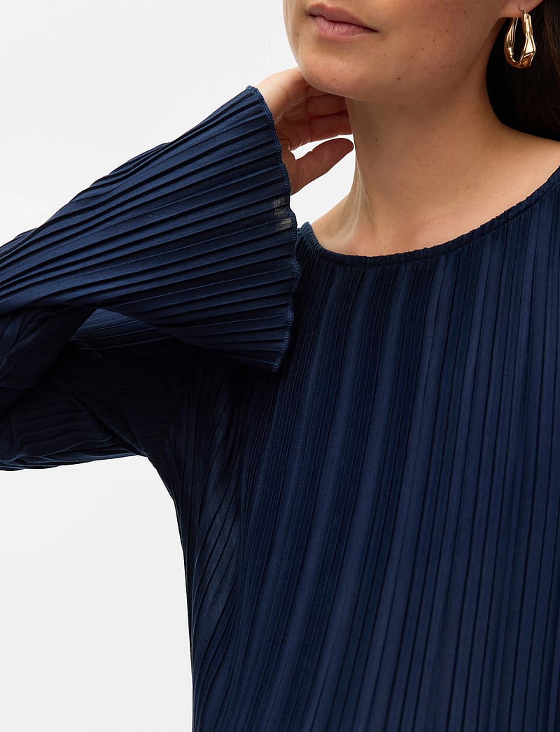 Mamalicious - MLCALVIA LS PLISSE MIDI DRESS - navy blazer - 3