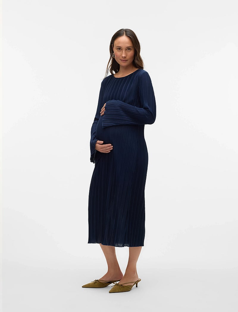 Mamalicious - MLCALVIA LS PLISSE MIDI DRESS - navy blazer - 5