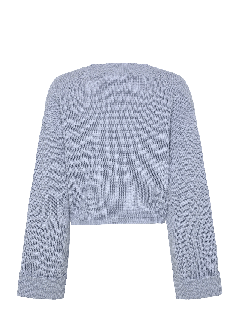 Mamalicious - MLSVALA COT L/S CROP KNIT TOP - oberteile - brunnera blue - 1