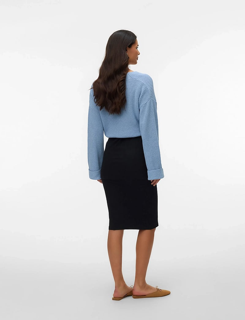 Mamalicious - MLSVALA COT L/S CROP KNIT TOP - alussärgid - brunnera blue - 3