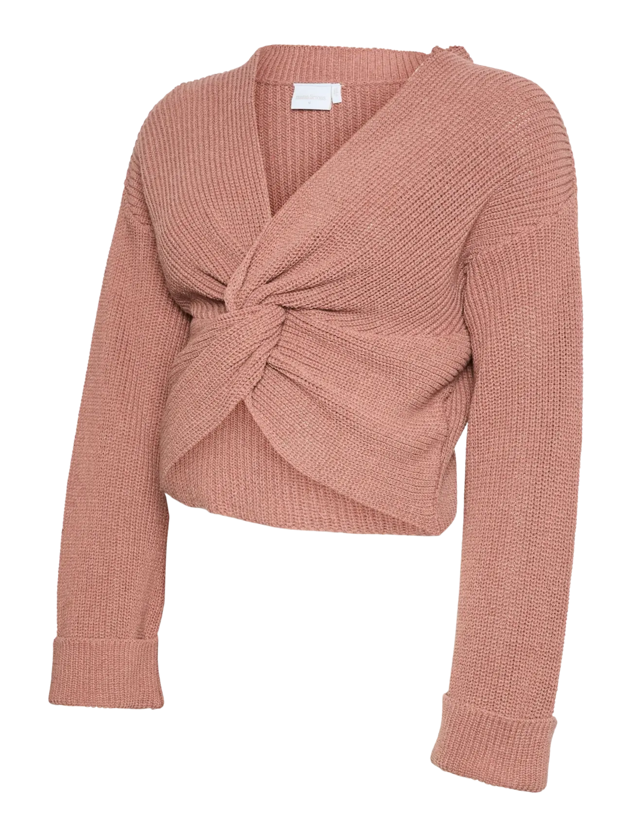 MLSVALA COT L/S CROP KNIT TOP - NOSTALGIA ROSE
