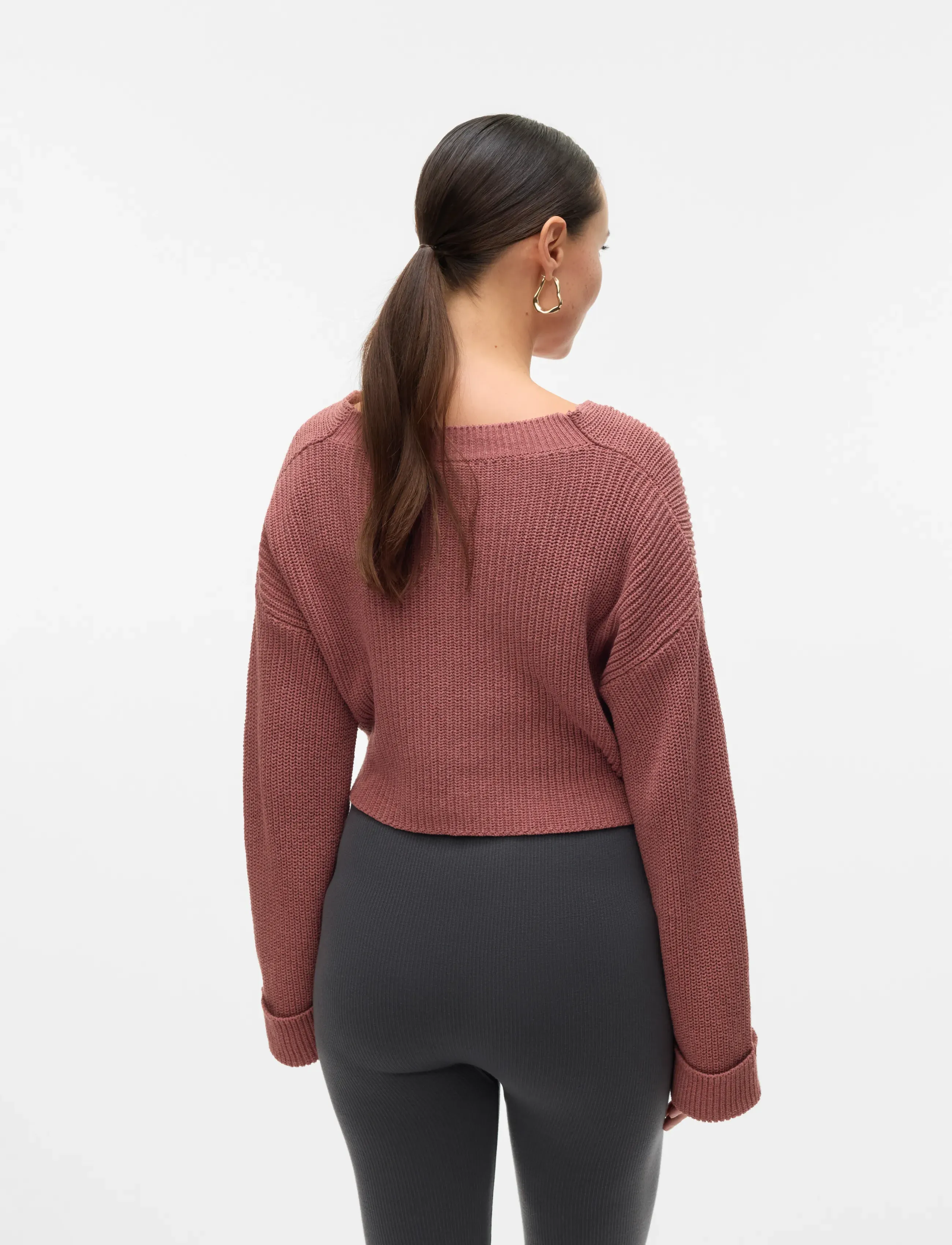 Mamalicious - MLSVALA COT L/S CROP KNIT TOP - oberteile - nostalgia rose - 2