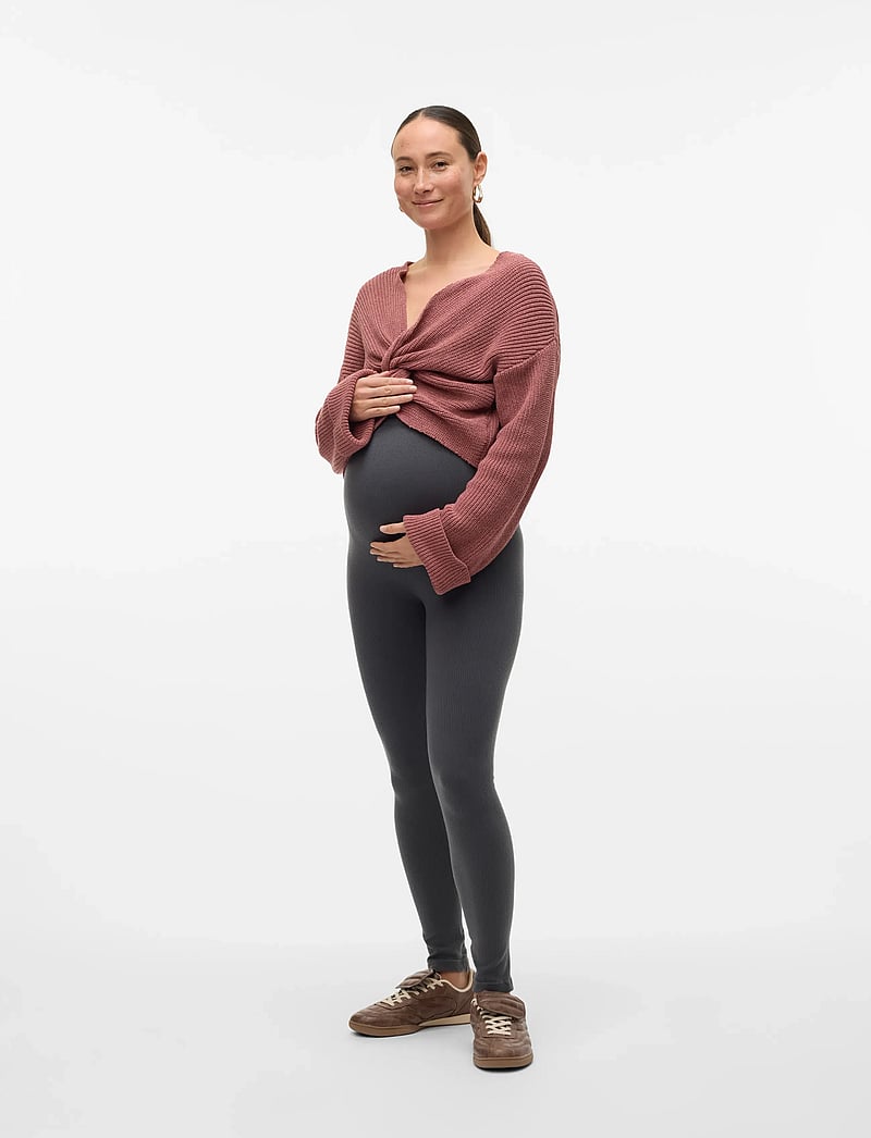 Mamalicious - MLSVALA COT L/S CROP KNIT TOP - overdele - nostalgia rose - 3