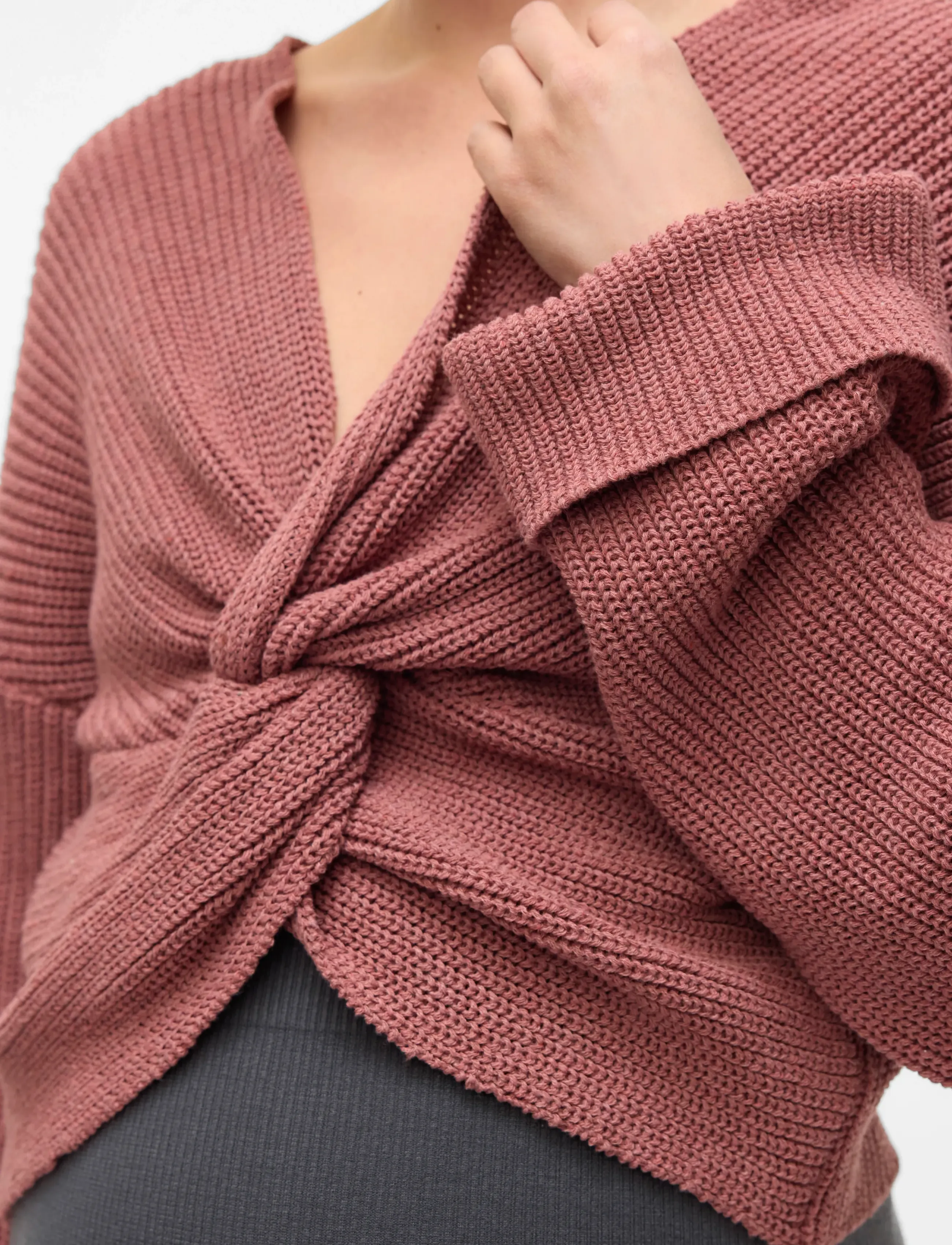 Mamalicious - MLSVALA COT L/S CROP KNIT TOP - oberteile - nostalgia rose - 4