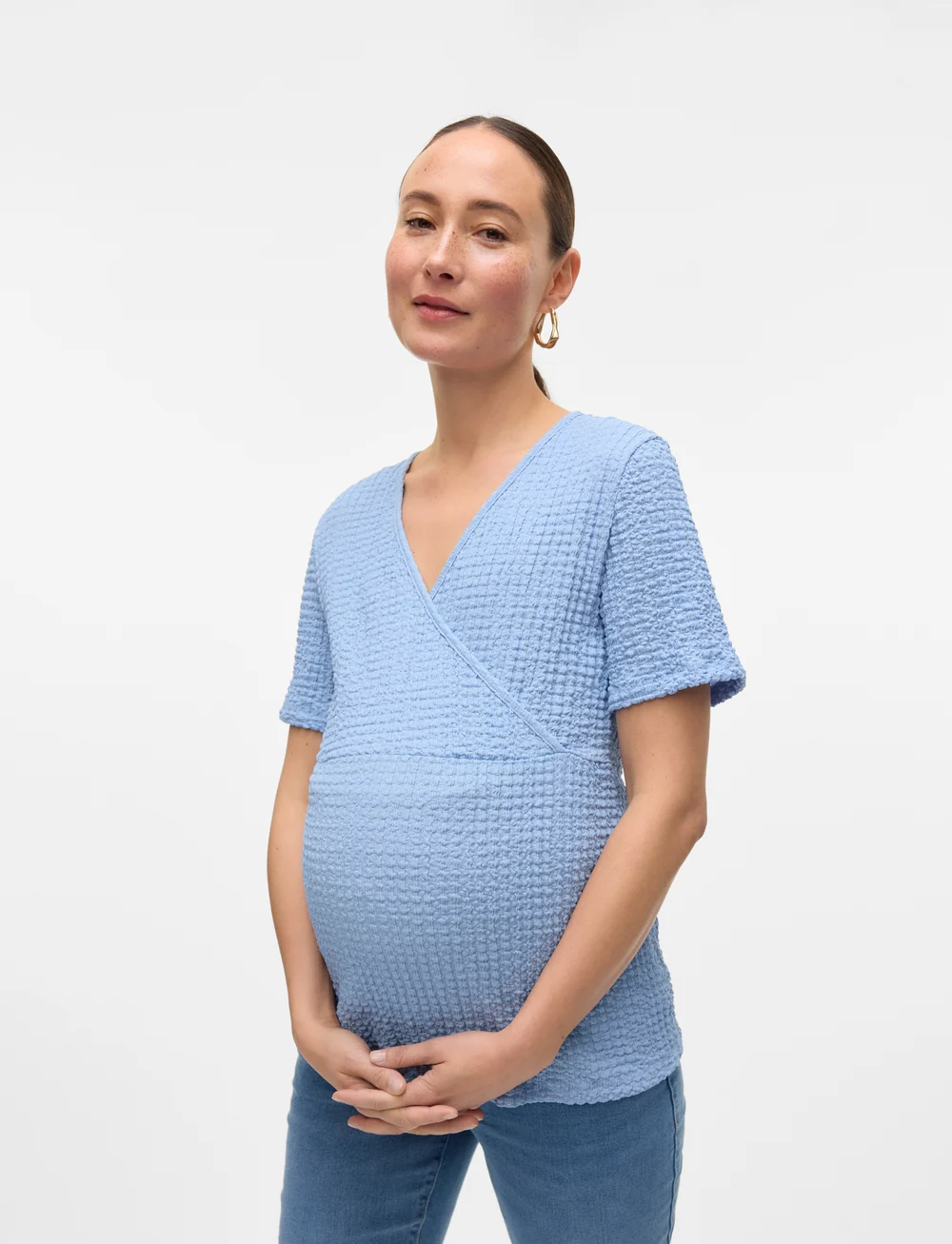 Mamalicious - MLNOVA TESS SS JRS TOP 2F - lühikeste varrukatega pluusid - bel air blue - 0