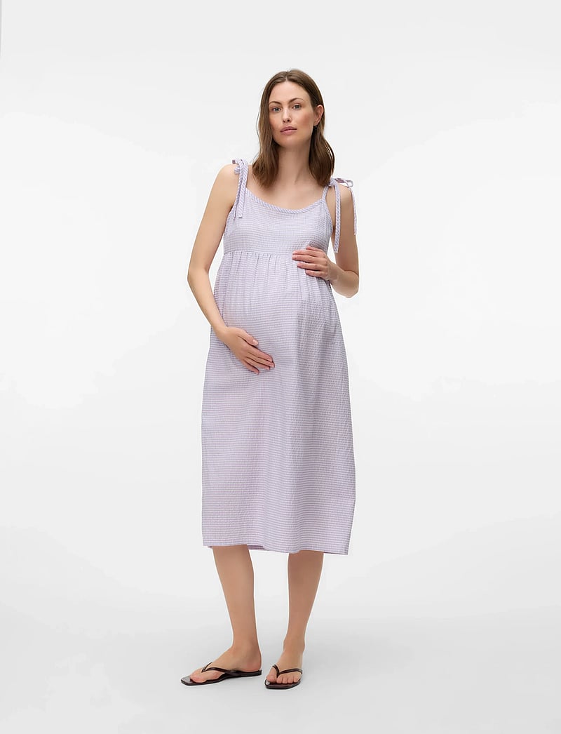 Mamalicious - MLVICKI STRAP WO MIDI DRESS - sommarklänningar - snow white - 4