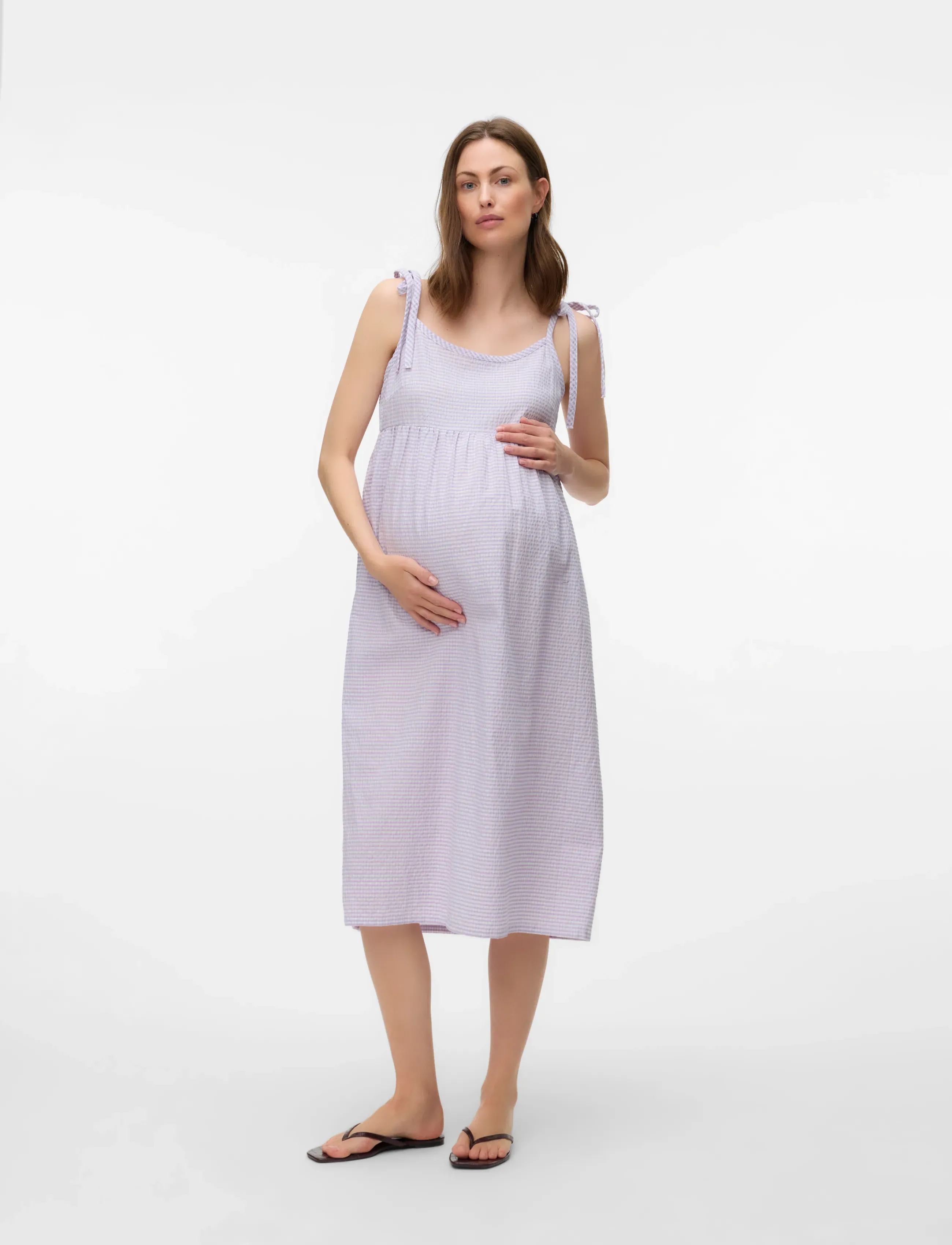 Mamalicious - MLVICKI STRAP WO MIDI DRESS - zomerjurken - snow white - 4