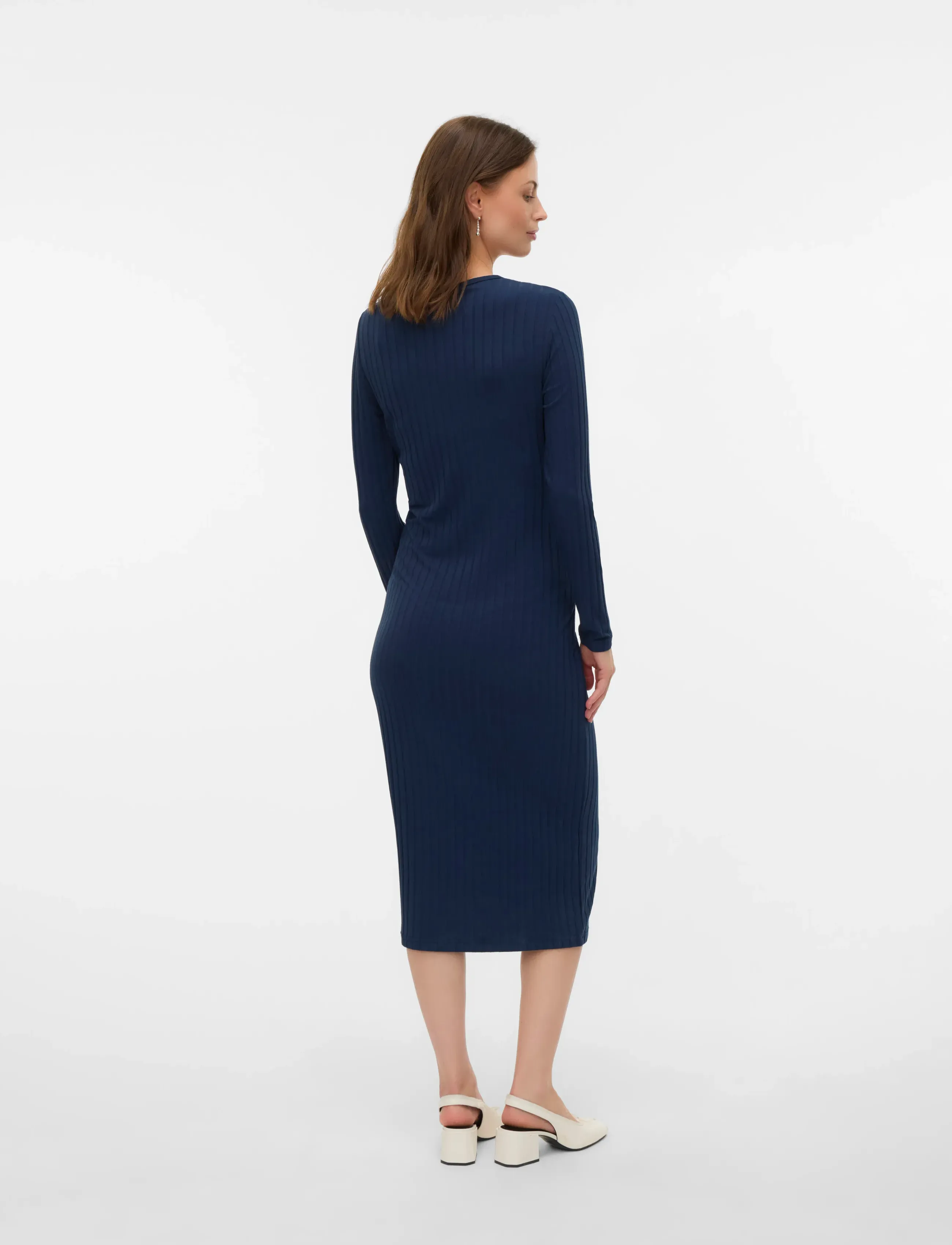 Mamalicious - MLLUCY JUNE LS JRS MIDI DRESS 2F - strickkleider - navy blazer - 2