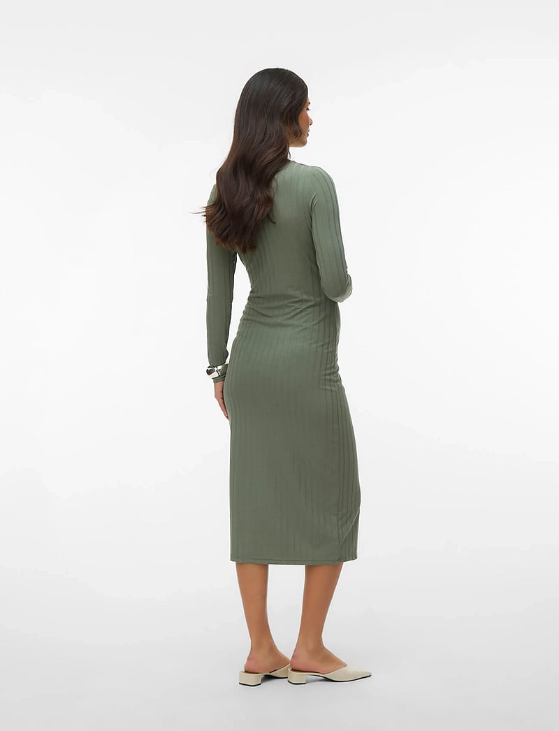 Mamalicious - MLLUCY JUNE LS JRS MIDI DRESS 2F - knitted dresses - sea spray - 4