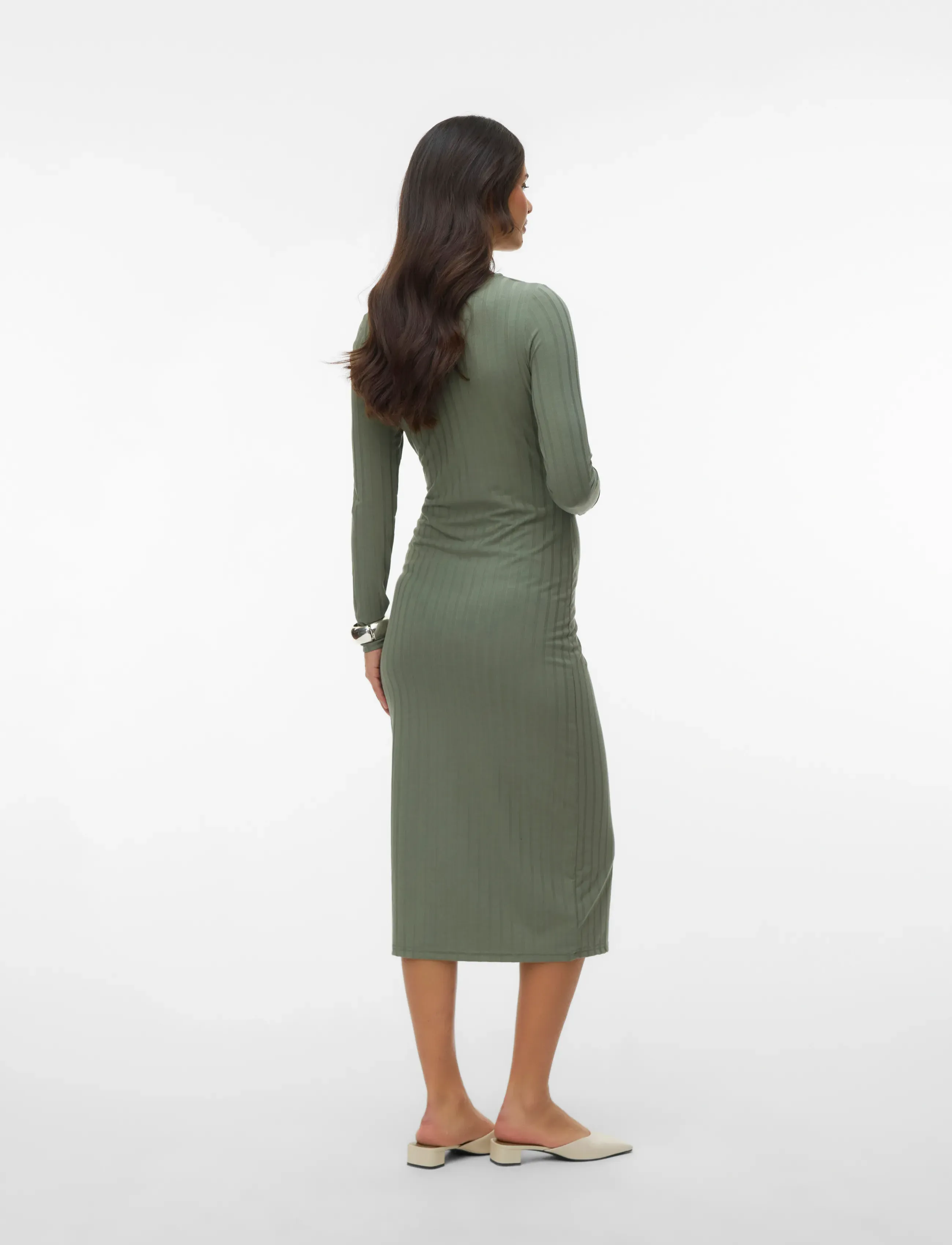 Mamalicious - MLLUCY JUNE LS JRS MIDI DRESS 2F - neulemekot - sea spray - 4