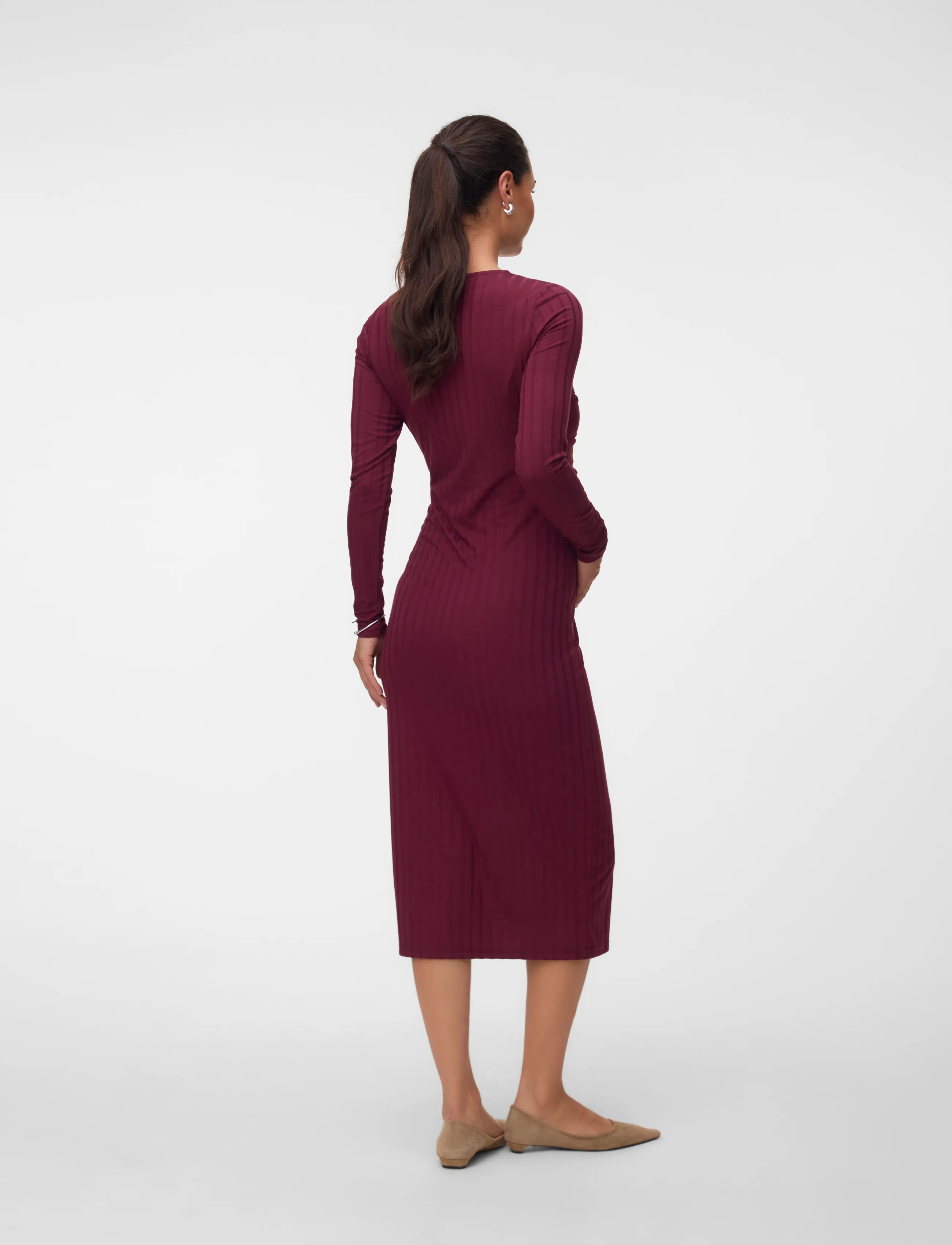 Mamalicious - MLLUCY JUNE LS JRS MIDI DRESS 2F - windsor wine - 2