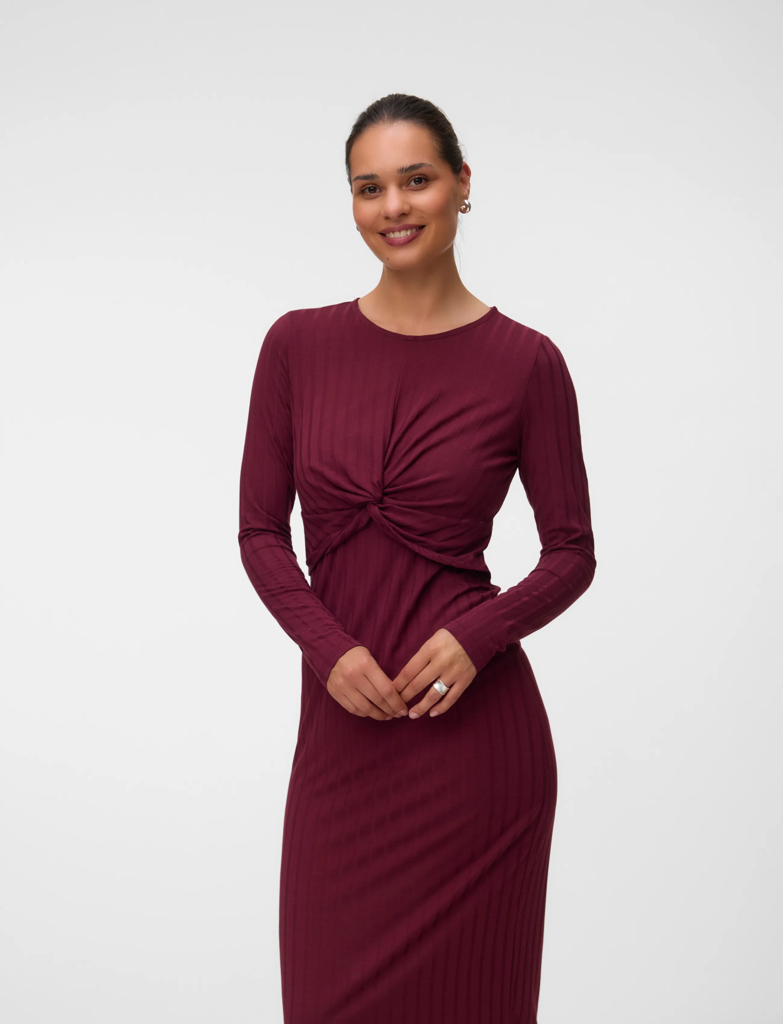 Mamalicious - MLLUCY JUNE LS JRS MIDI DRESS 2F - windsor wine - 4