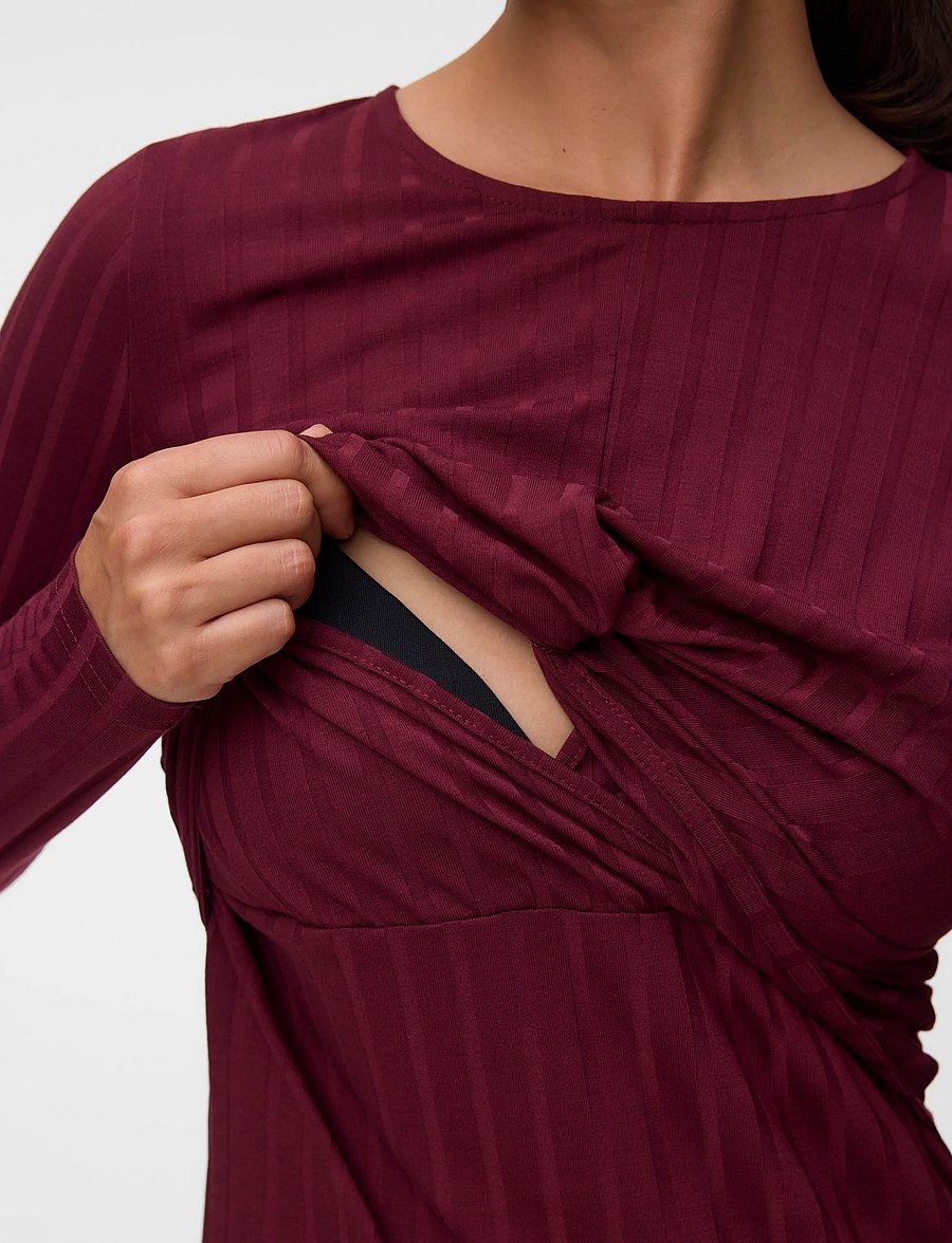 Mamalicious - MLLUCY JUNE LS JRS MIDI DRESS 2F - windsor wine - 5