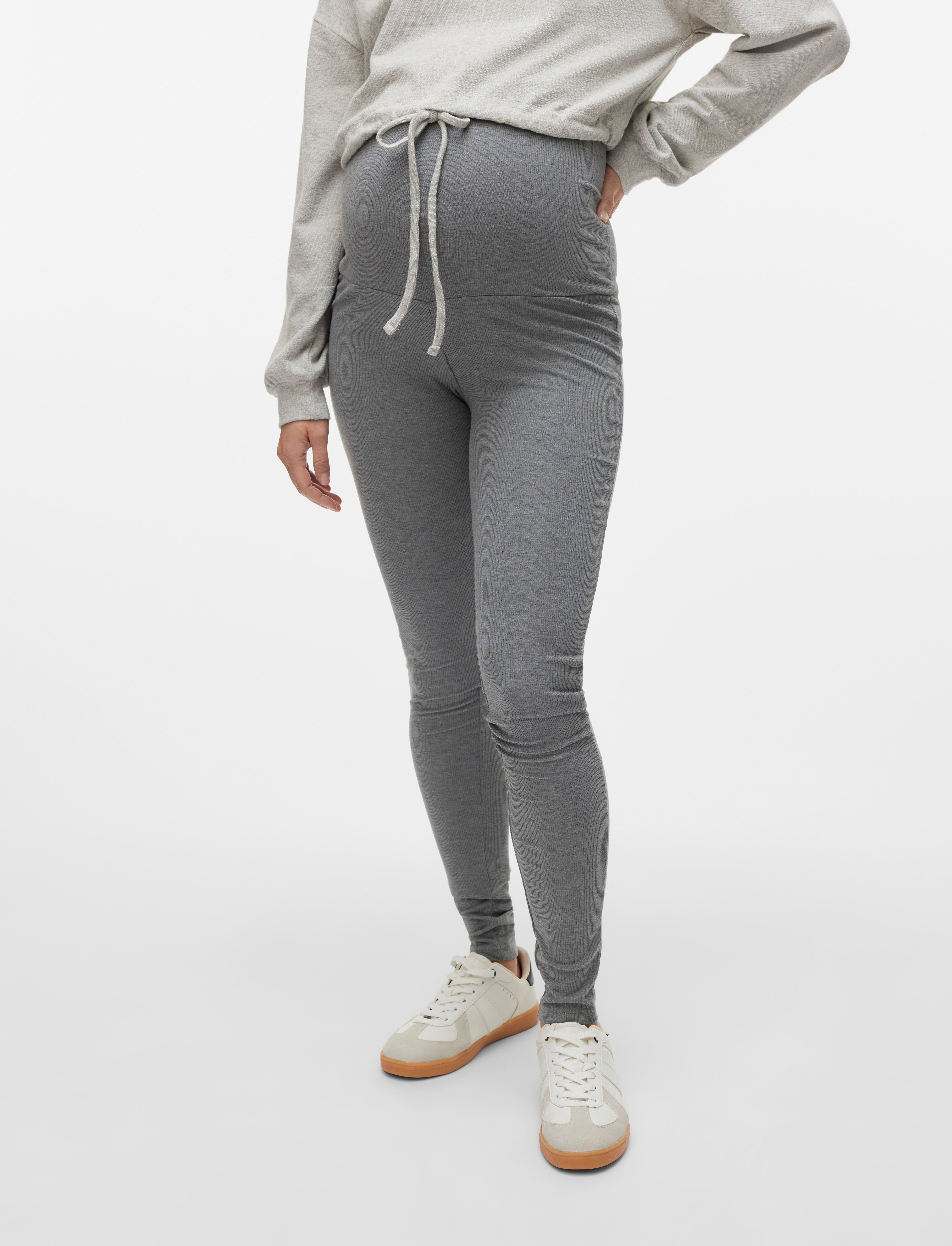 Mamalicious - MLJOELLE JRS LEGGINGS - zwangerschapsleggings - medium grey melange - 3