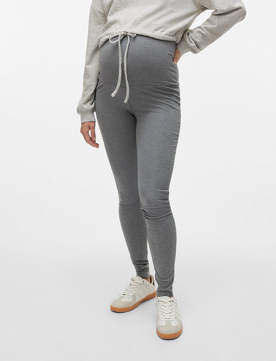 Mamalicious - MLJOELLE JRS LEGGINGS - umstandsstrumpfhosen - medium grey melange - 3