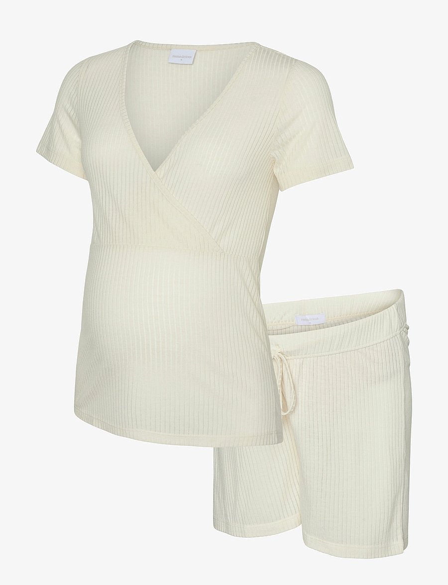 Mamalicious - MLPANSY LIA SS JRS PYJAMAS SET 2F - unterwäsche - birch - 1